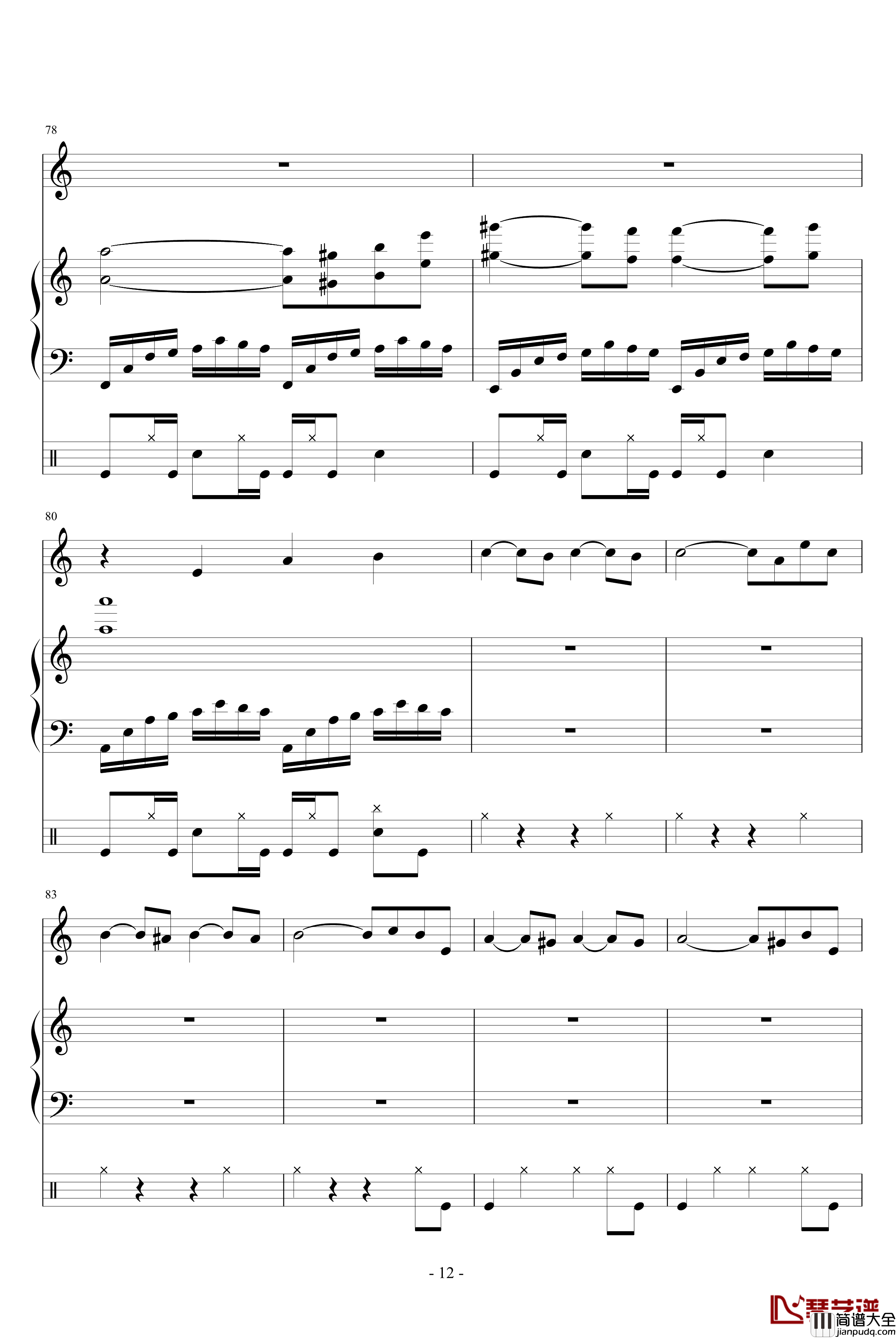 蝴蝶的眼泪钢琴谱_吴越