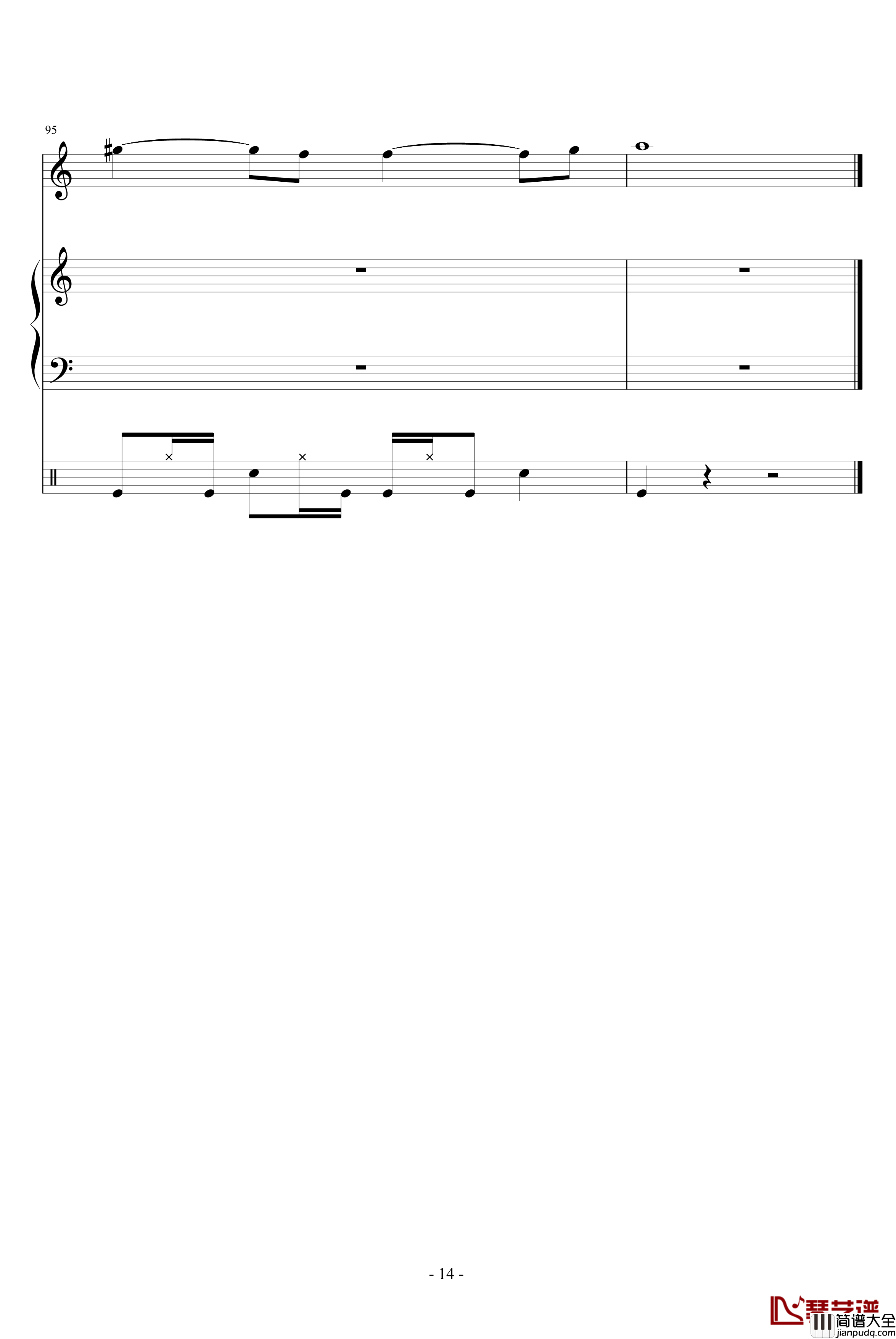 蝴蝶的眼泪钢琴谱_吴越