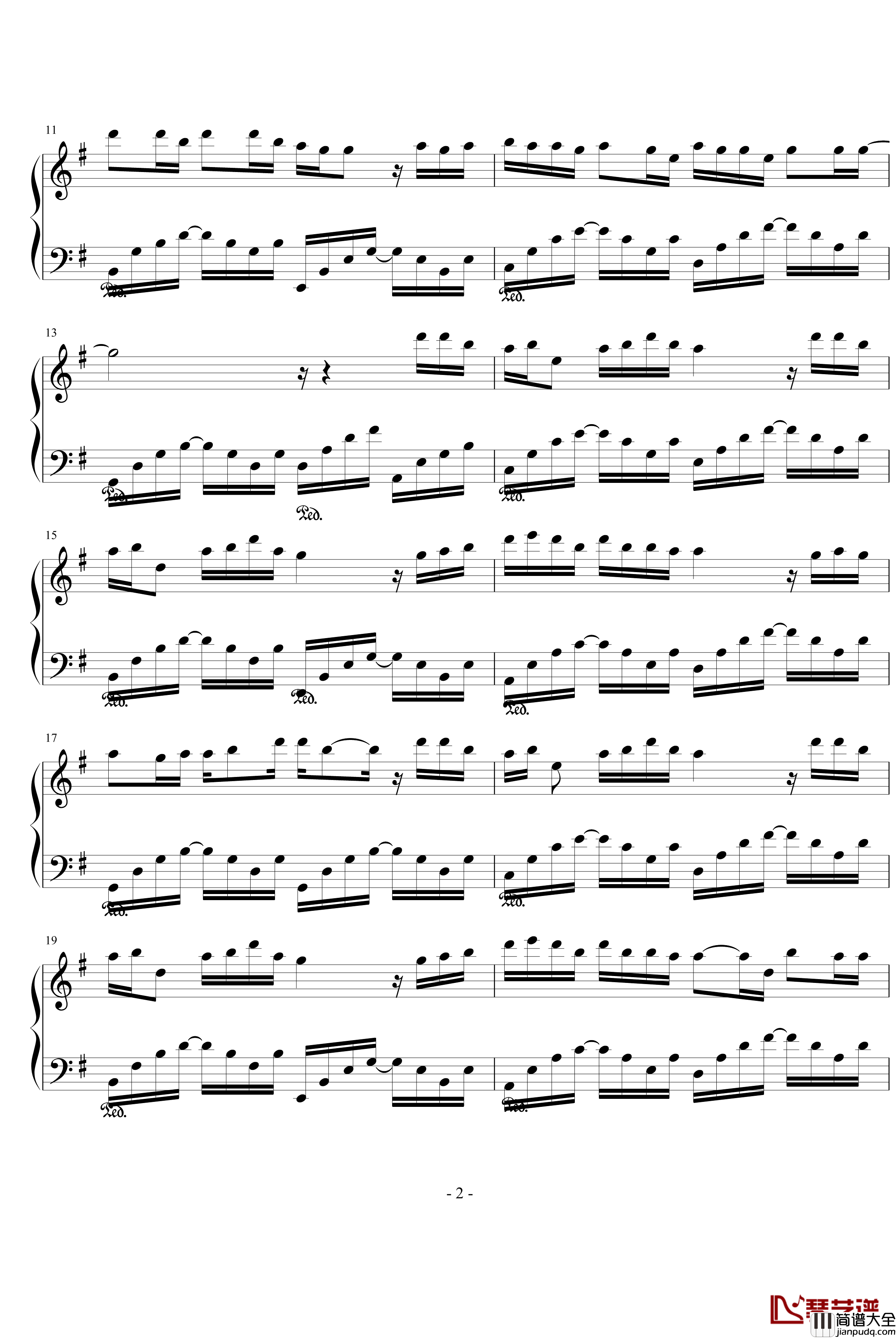 青花瓷钢琴谱_安静版_周杰伦