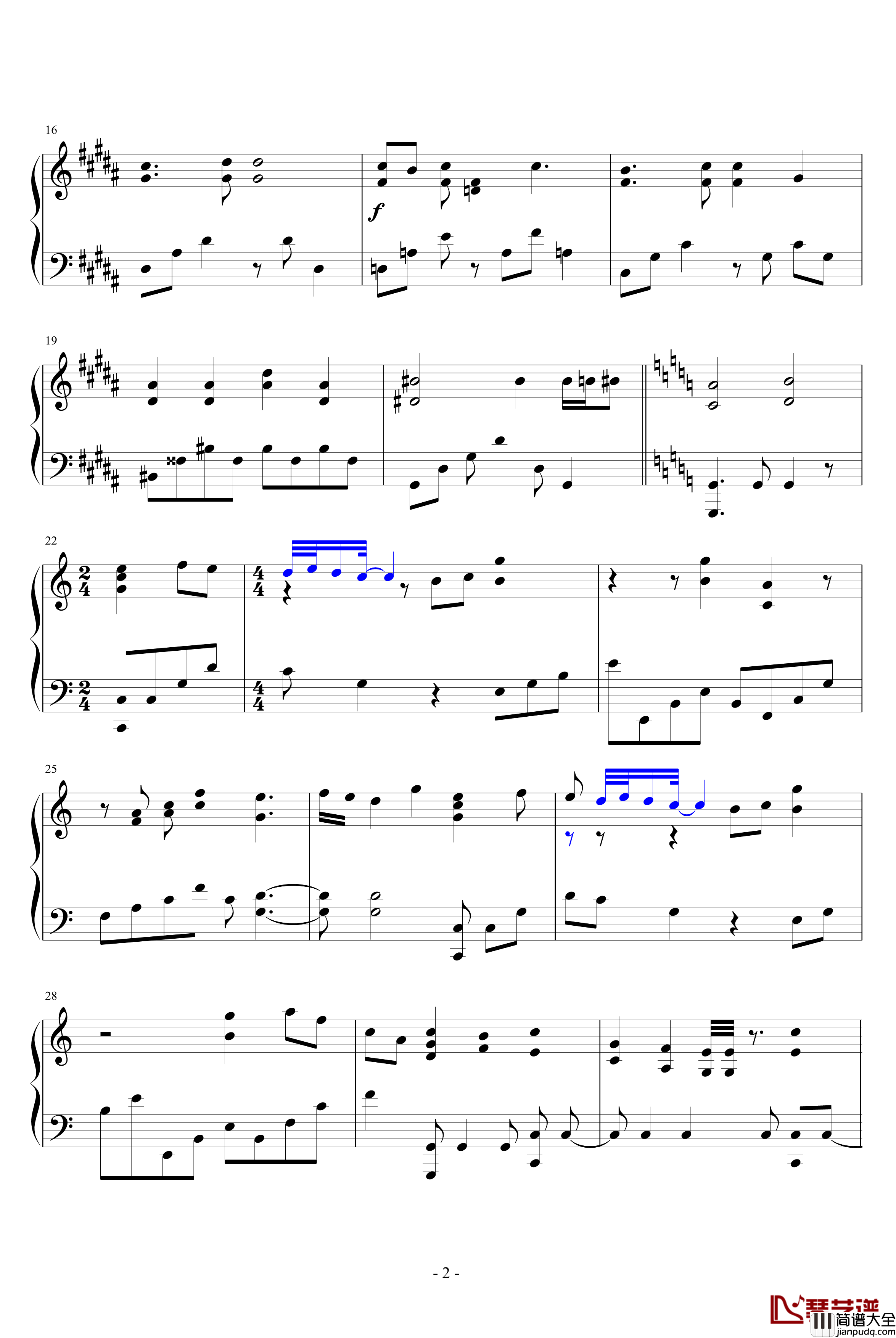 天使恋曲BGM钢琴谱_赤い瞳の少女_游戏