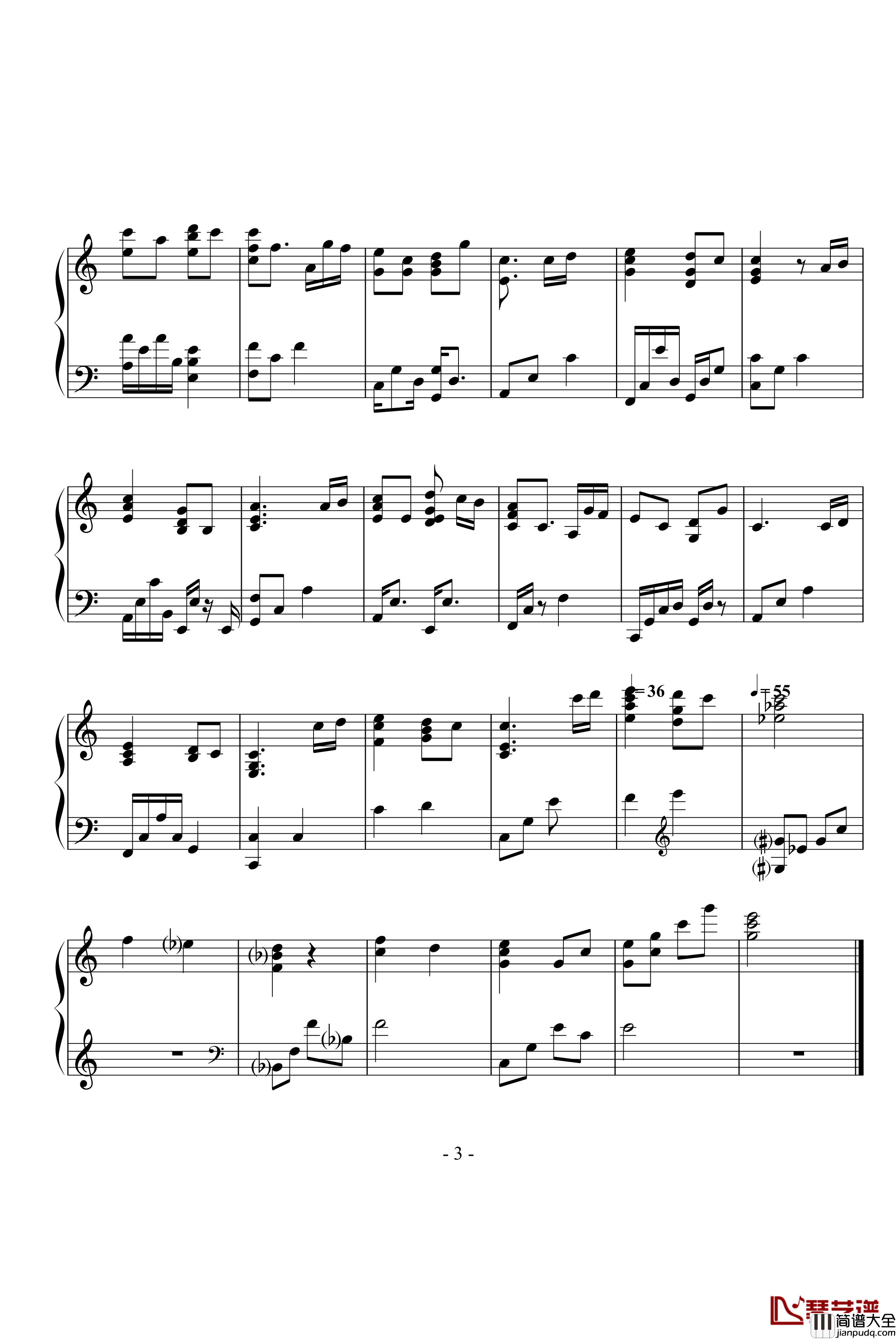 10.end_theme钢琴谱_新海诚