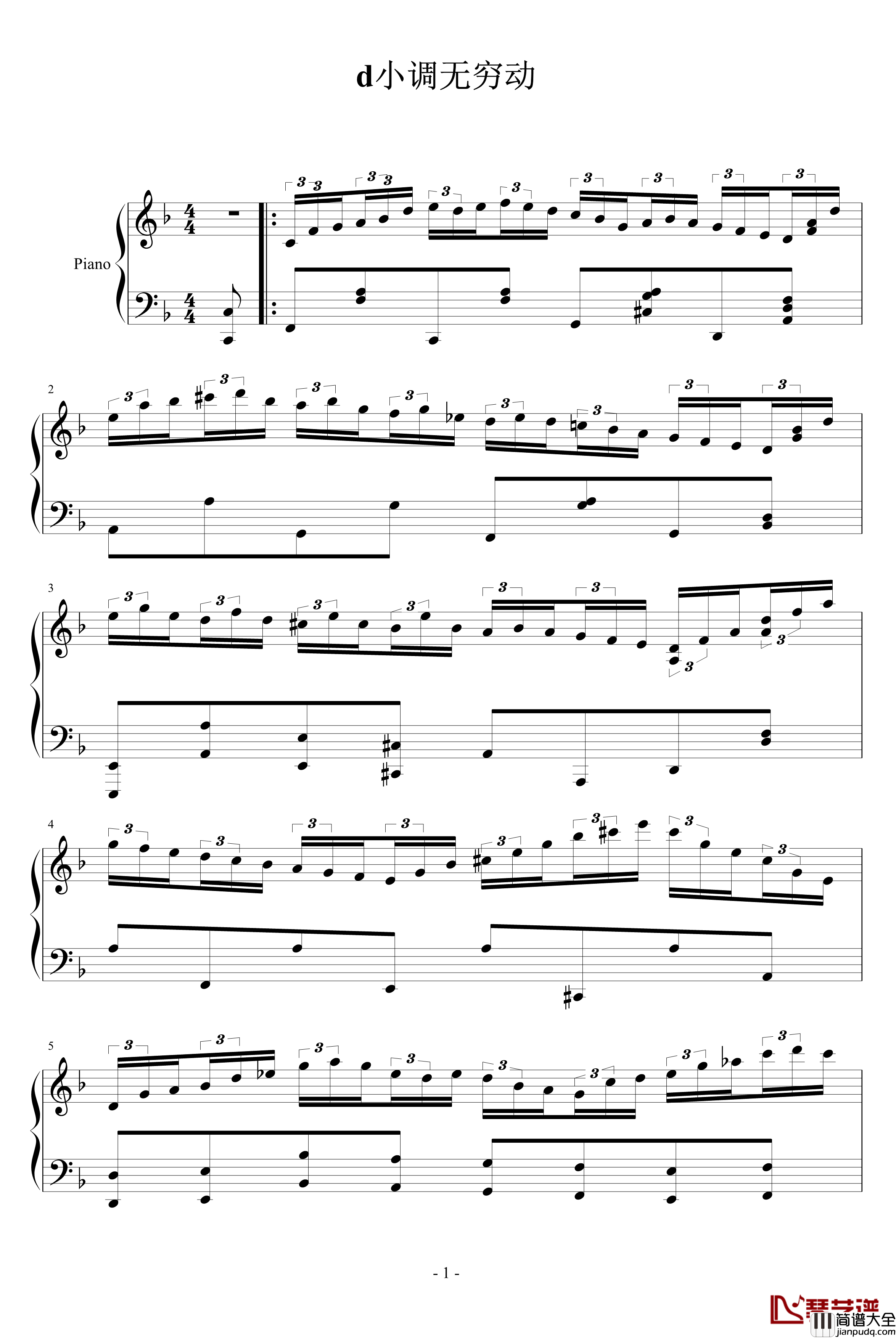 d小调无穷动钢琴谱_PARROT186