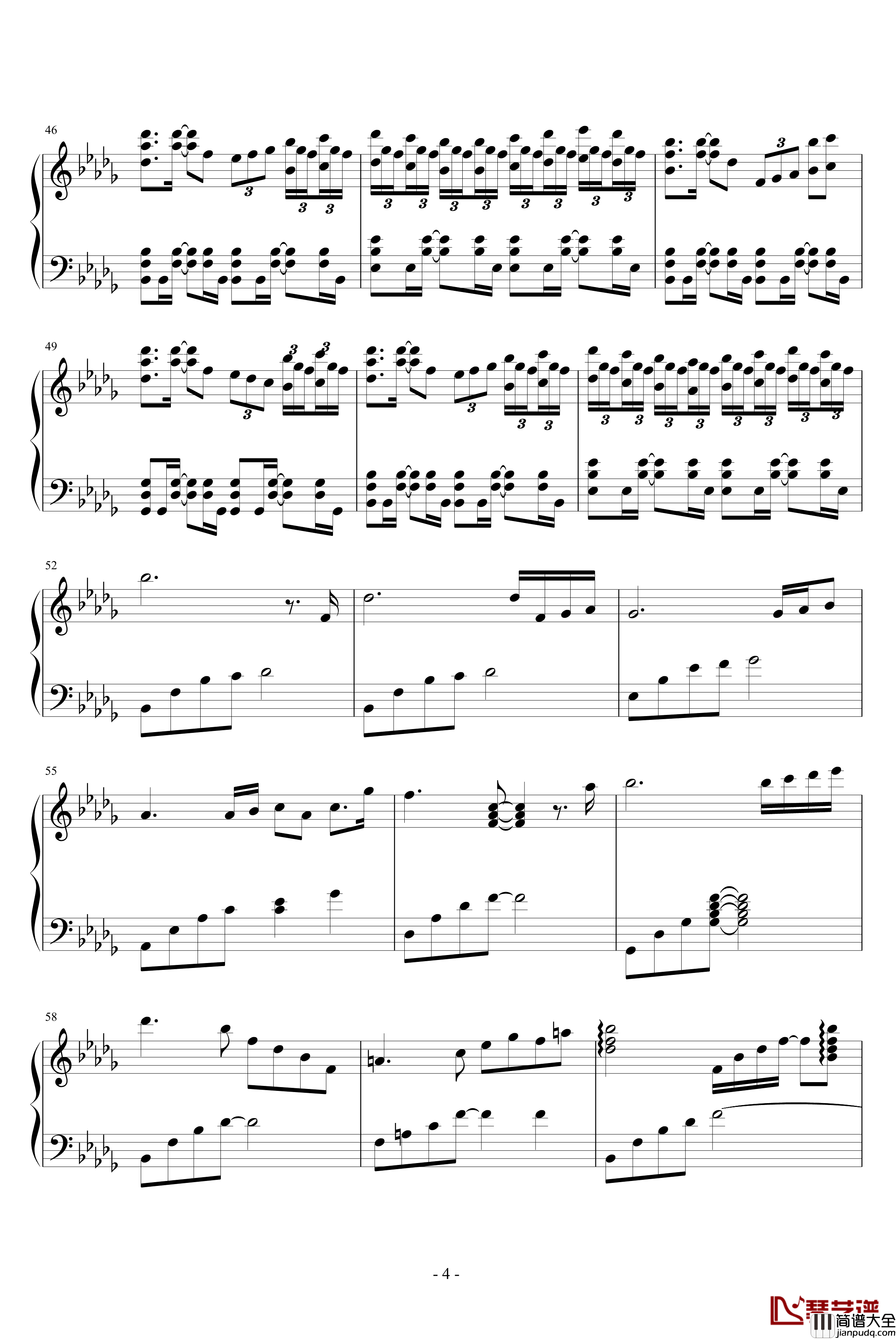 眼泪钢琴谱Tears_吴越改编版_Daydream