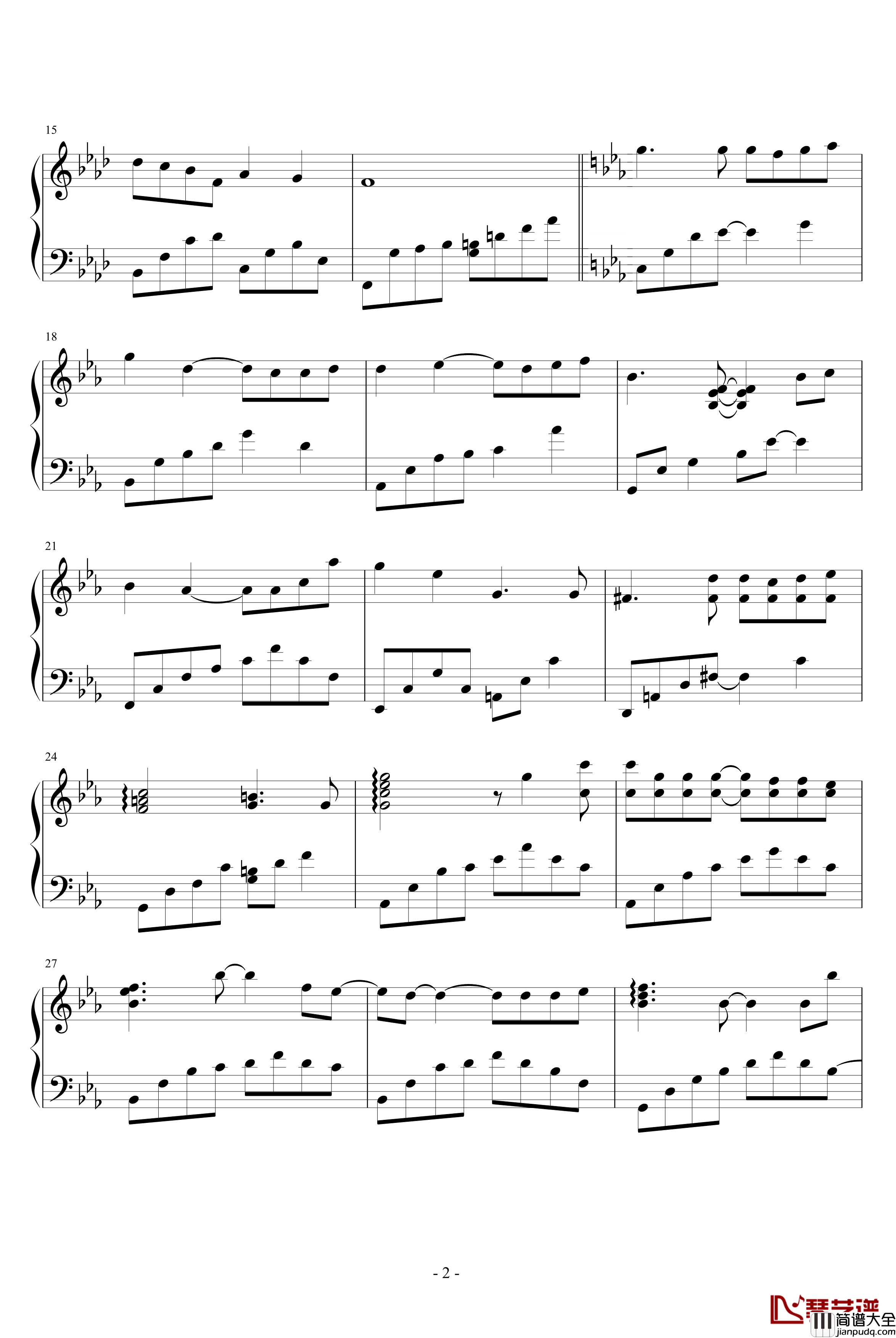 离殇3钢琴谱_陈干