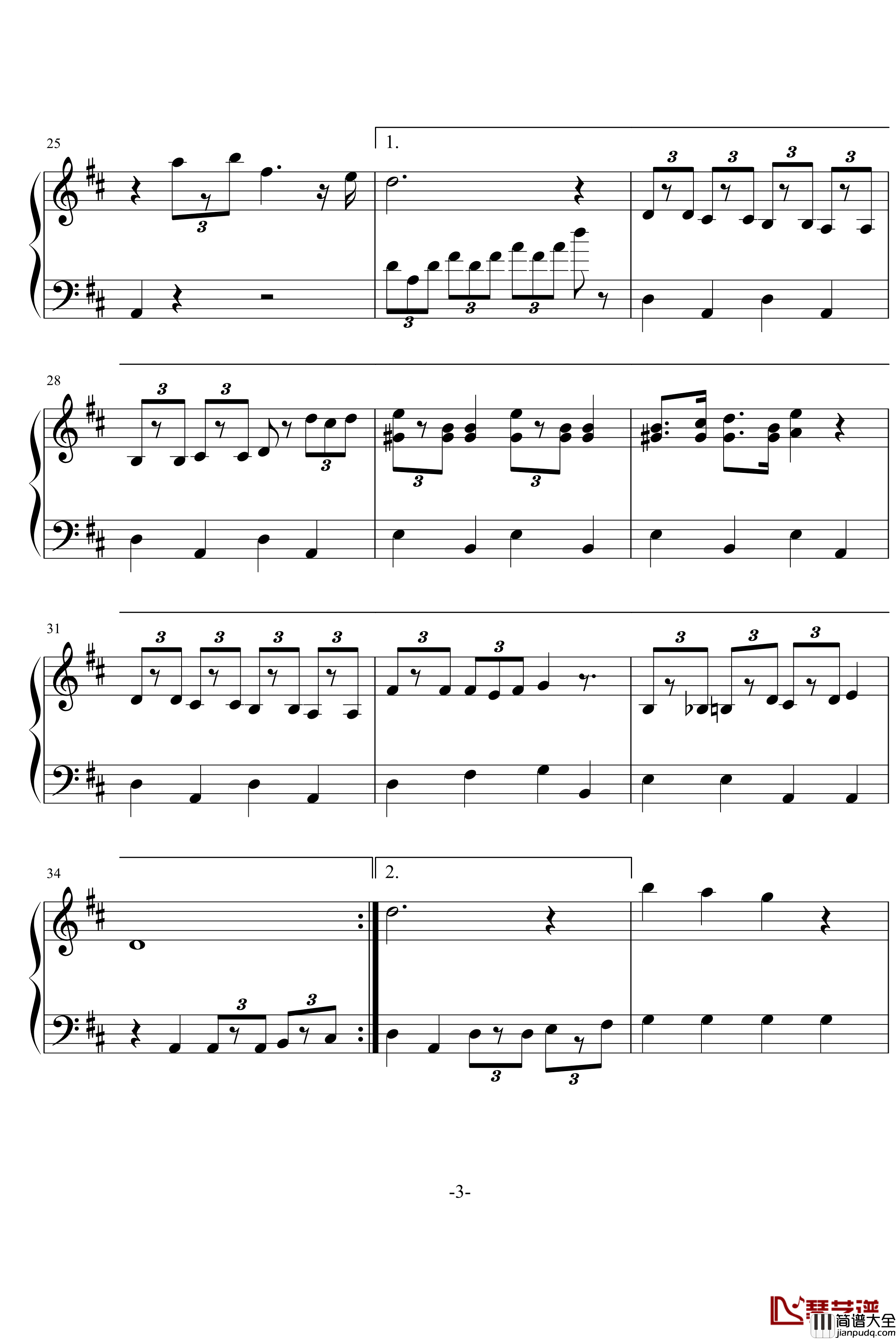 哆啦a梦小叮当钢琴谱_动漫影视