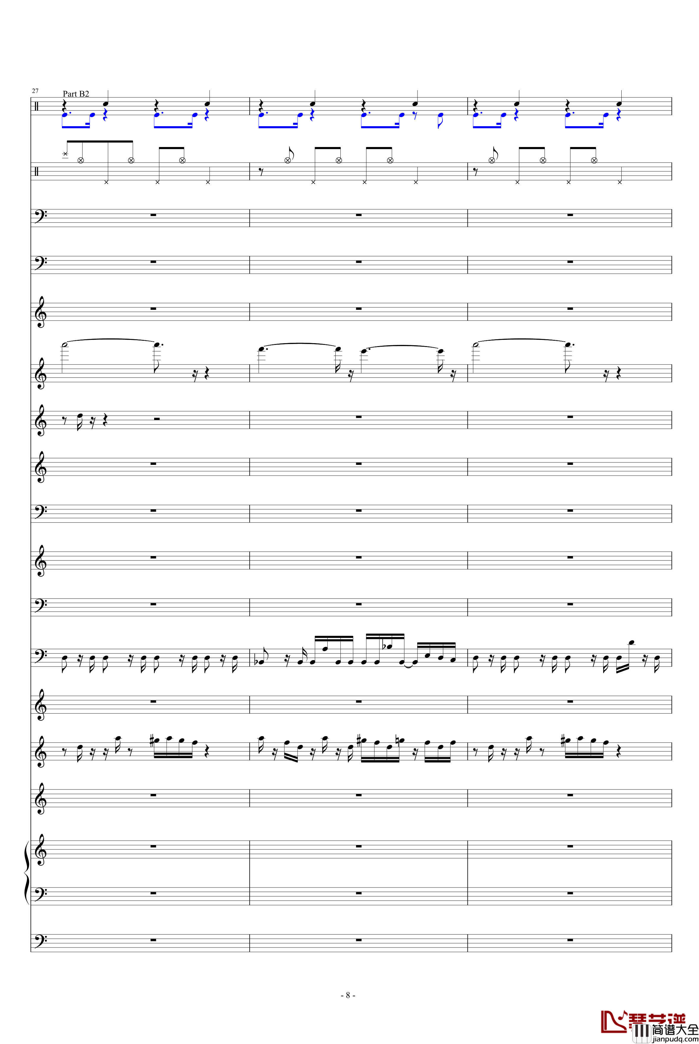 恶魔城钢琴谱_总谱_游戏_FC