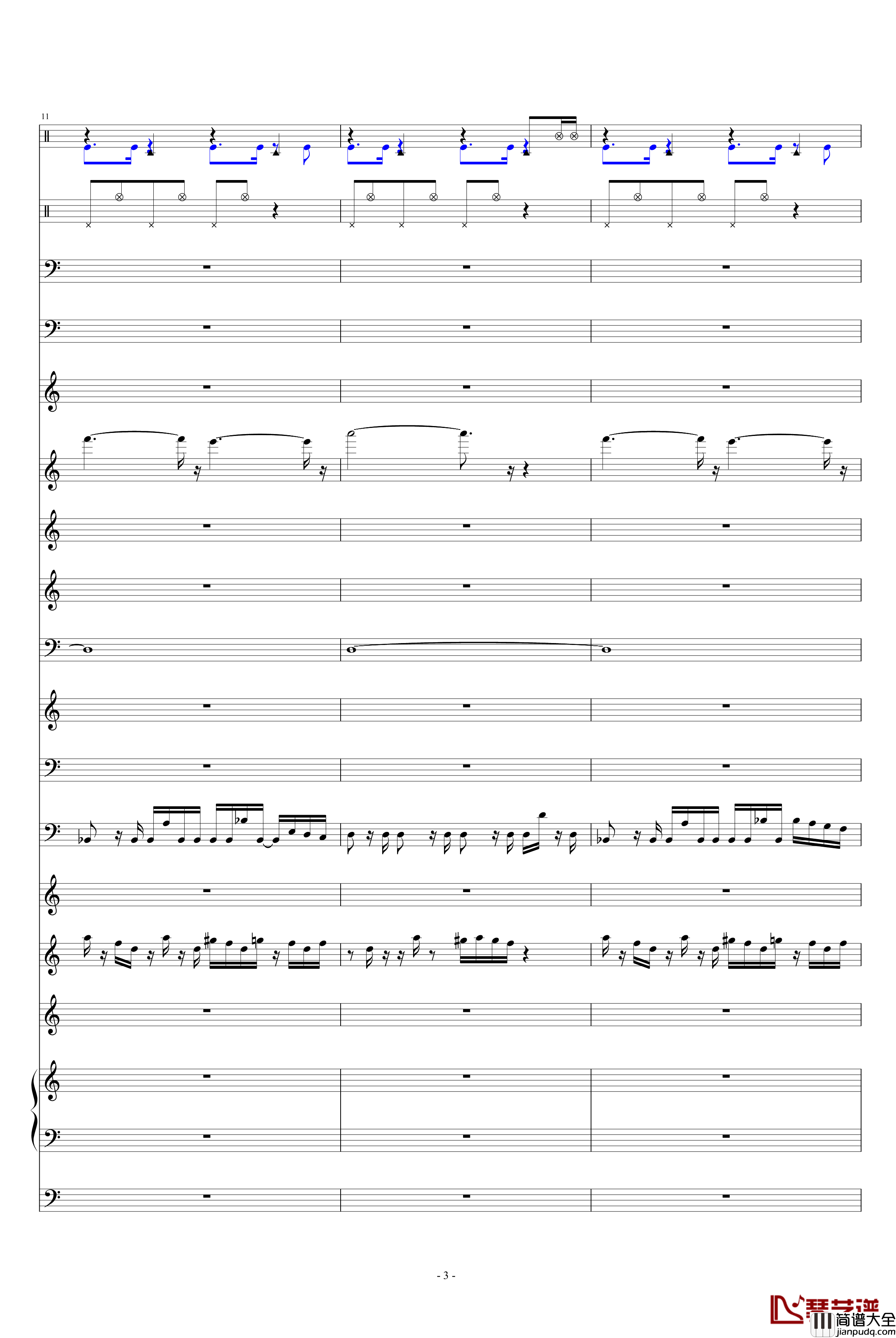 恶魔城钢琴谱_总谱_游戏_FC