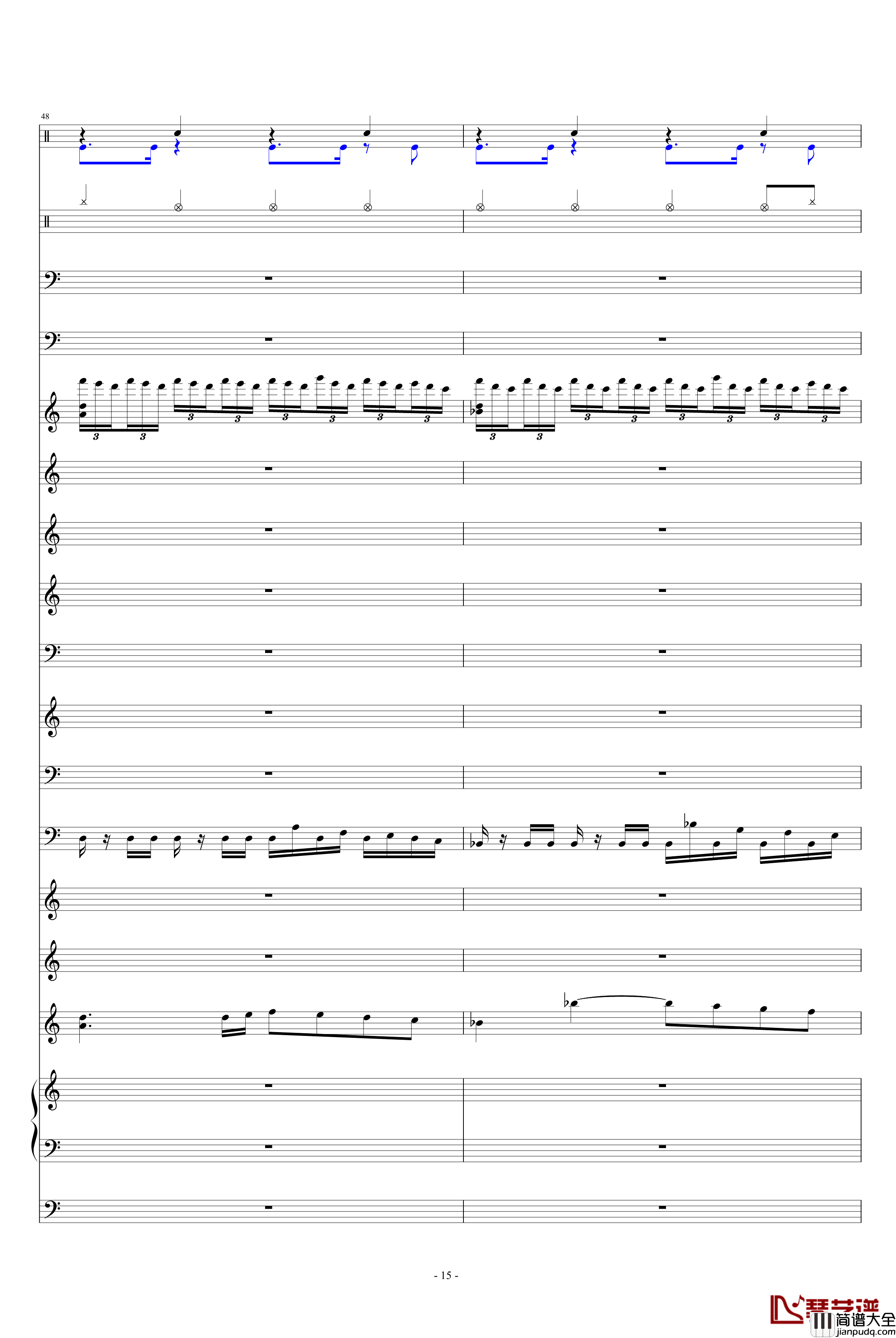 恶魔城钢琴谱_总谱_游戏_FC