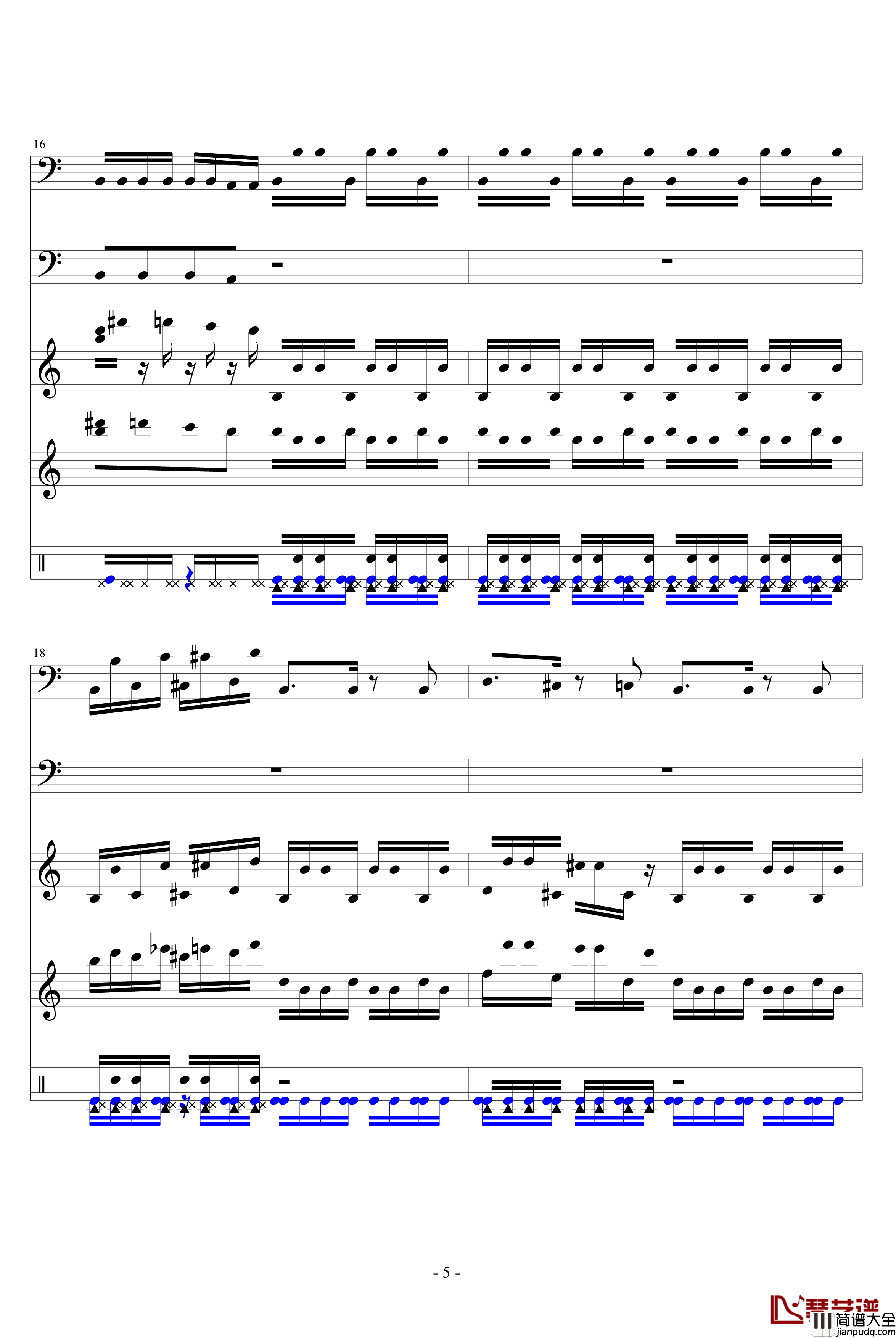 热血物语BOSS钢琴谱_总谱_游戏_FC