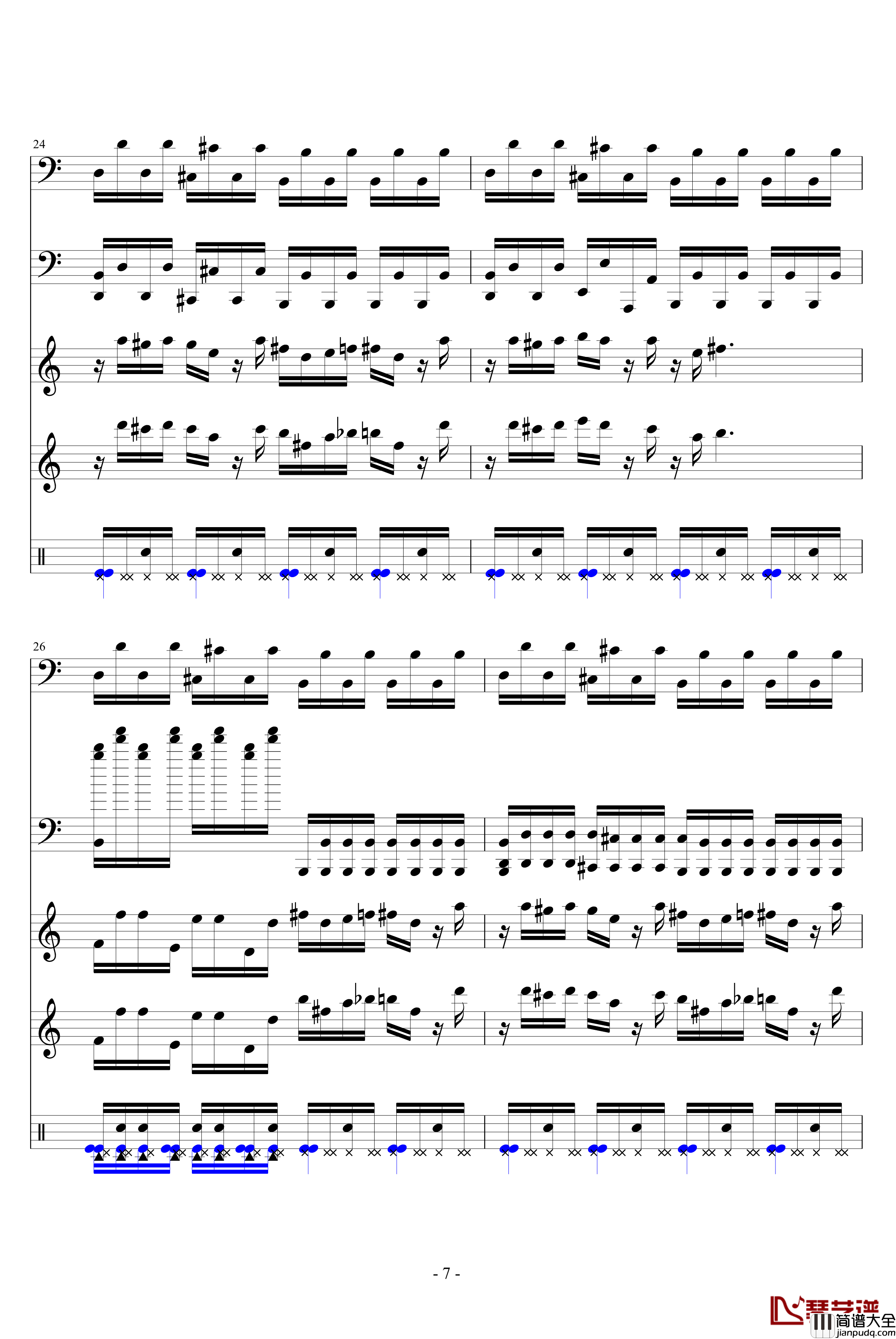 热血物语BOSS钢琴谱_总谱_游戏_FC