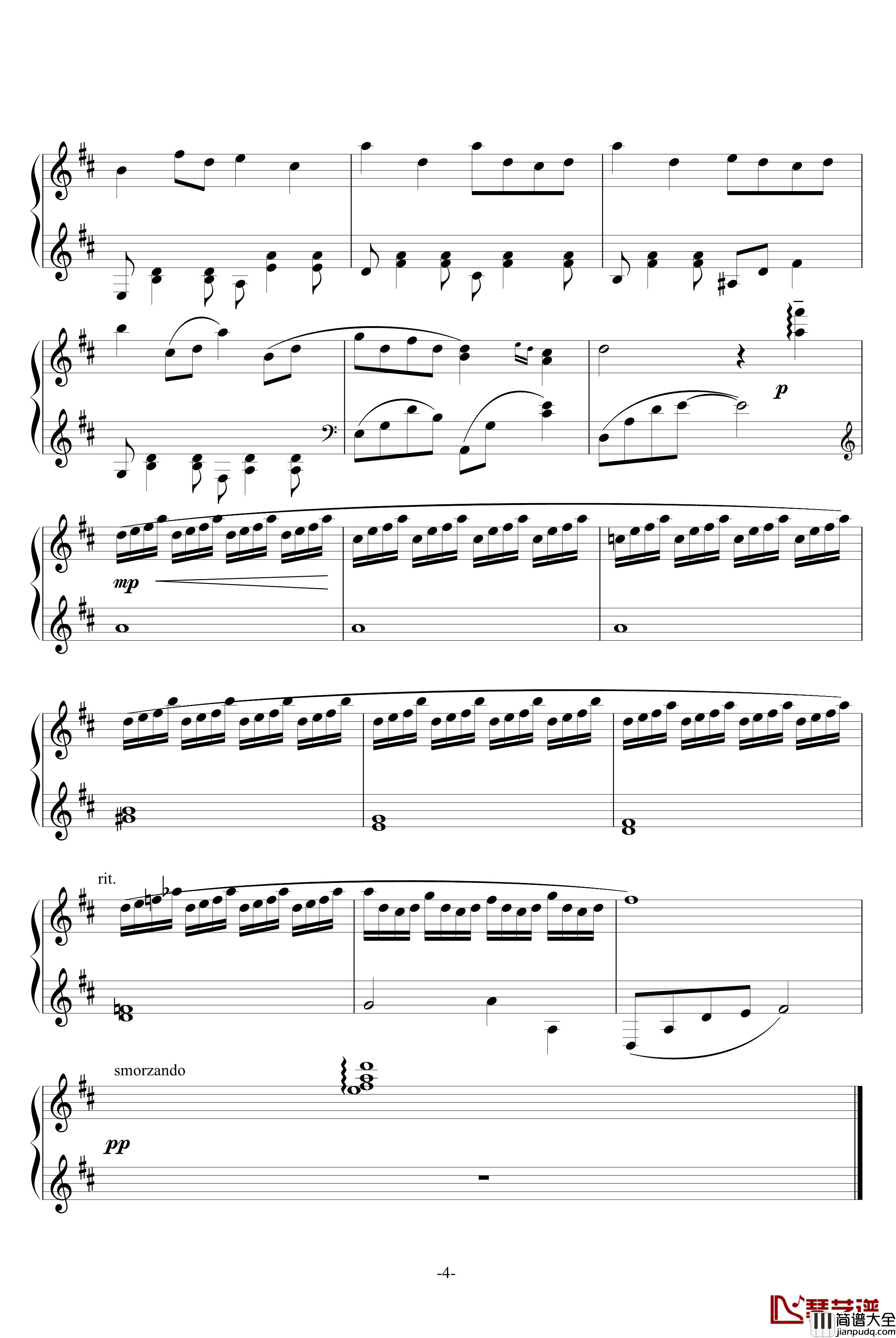 晨雨细雾钢琴谱_天心琴