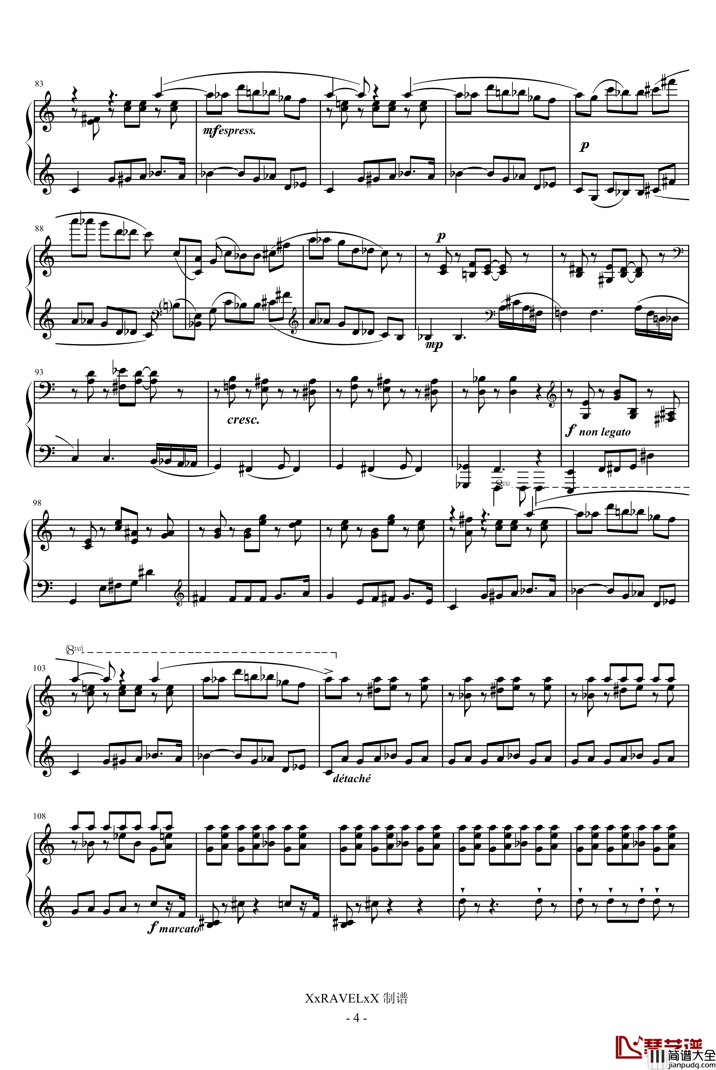 第七钢琴奏鸣曲钢琴谱_第三乐章_普罗科非耶夫