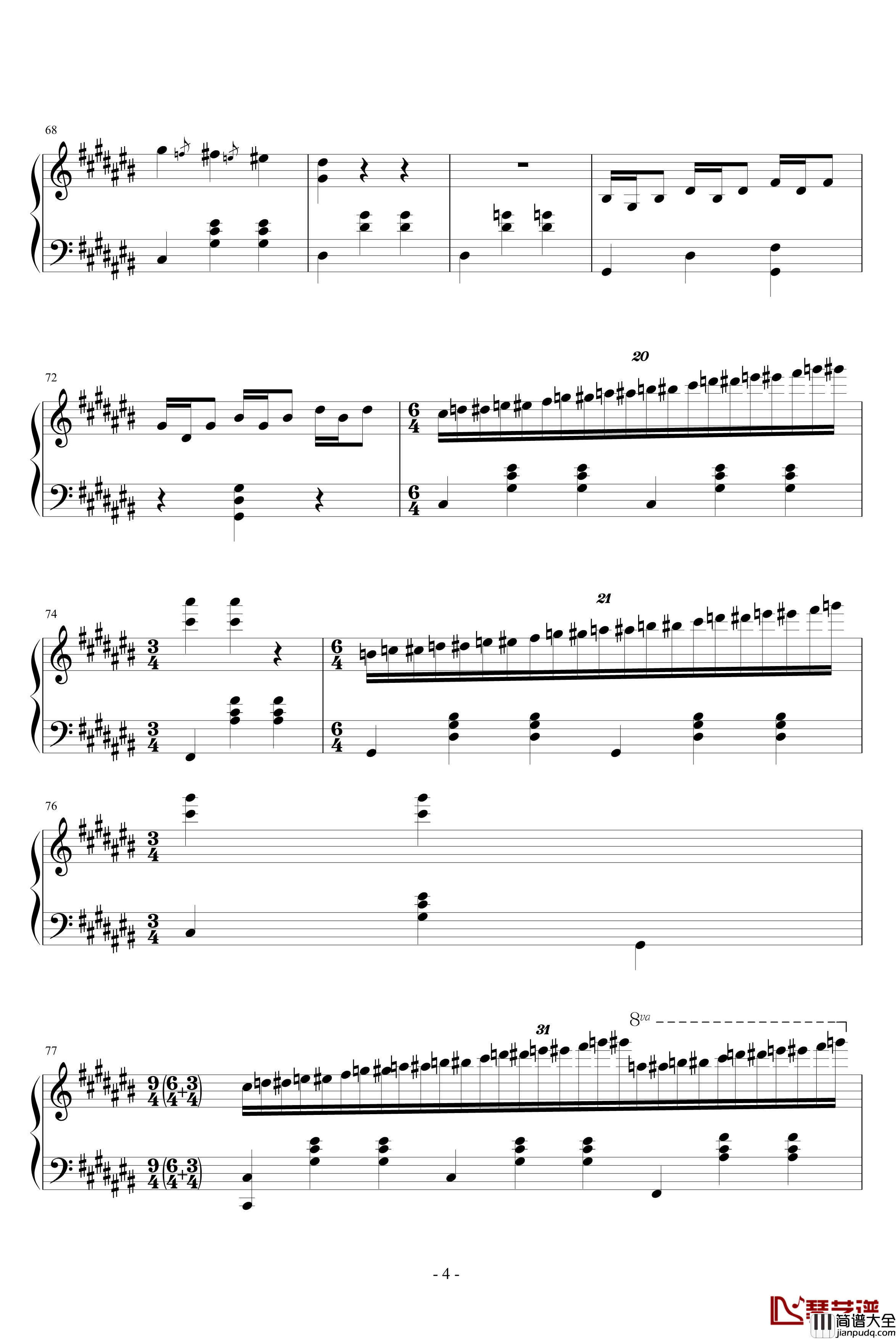 夜洛第三首圆舞曲天真钢琴谱_ellocz