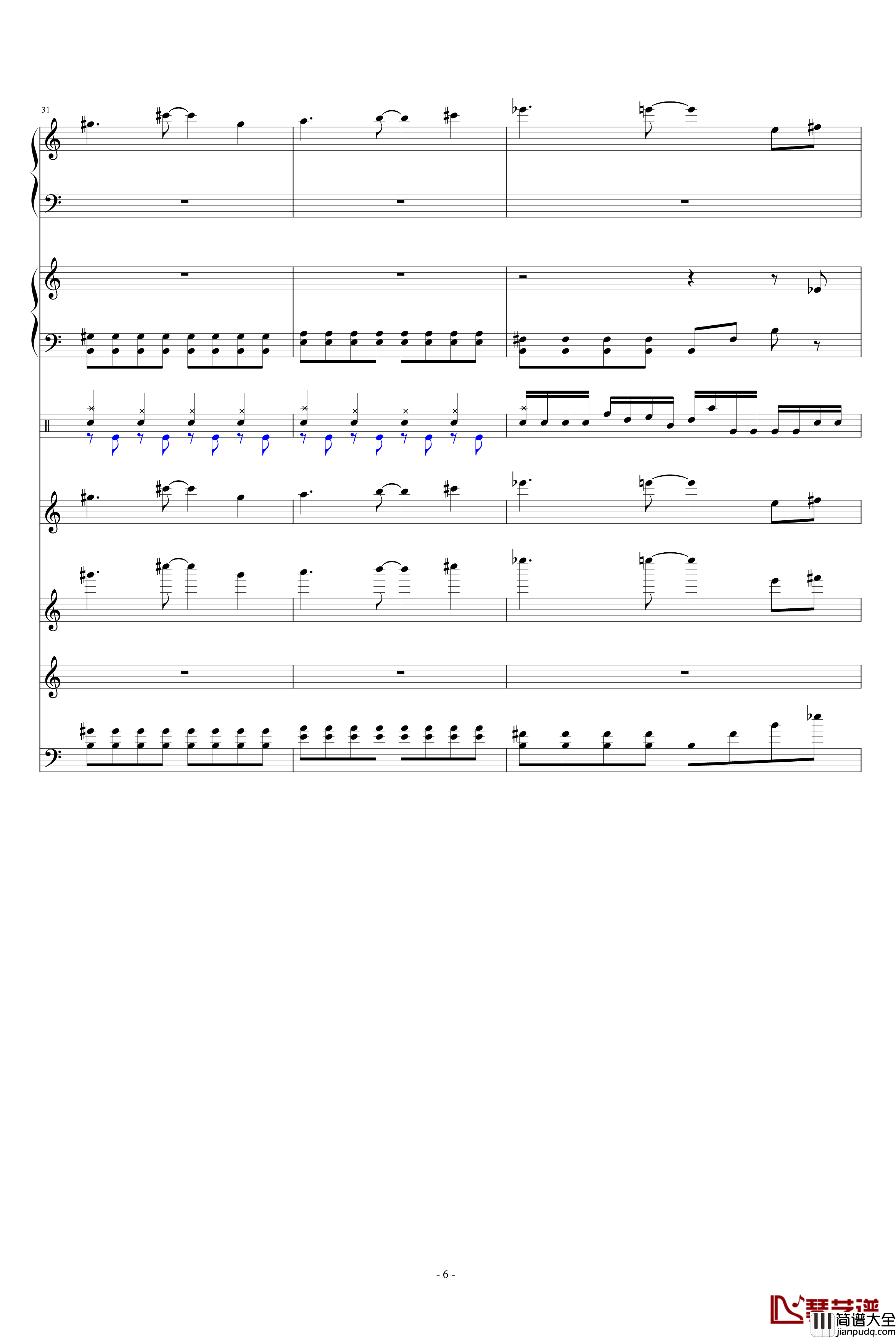 怀念的东方之血+飘上月球不死之烟整谱钢琴谱_动漫影视