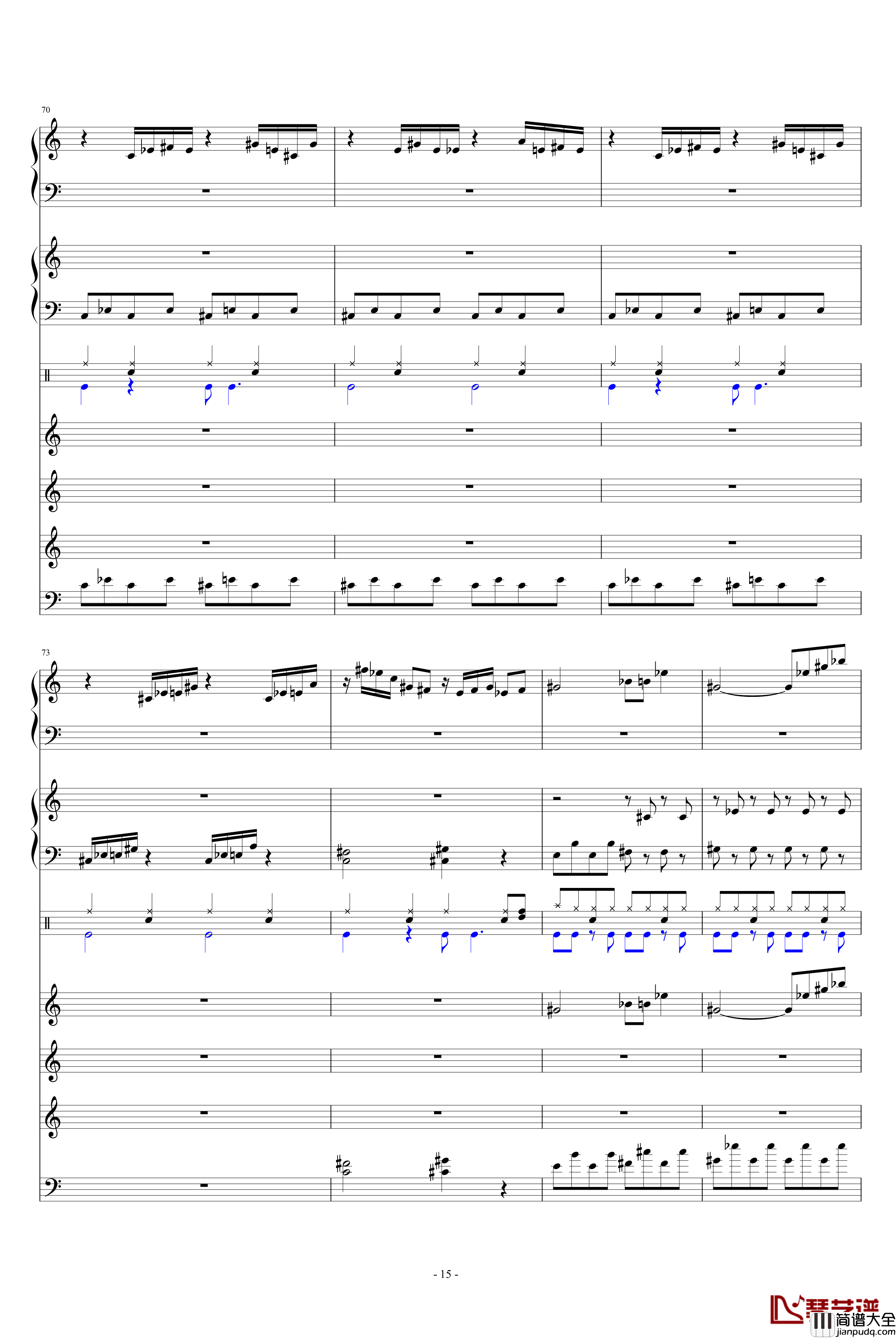 怀念的东方之血+飘上月球不死之烟整谱钢琴谱_动漫影视