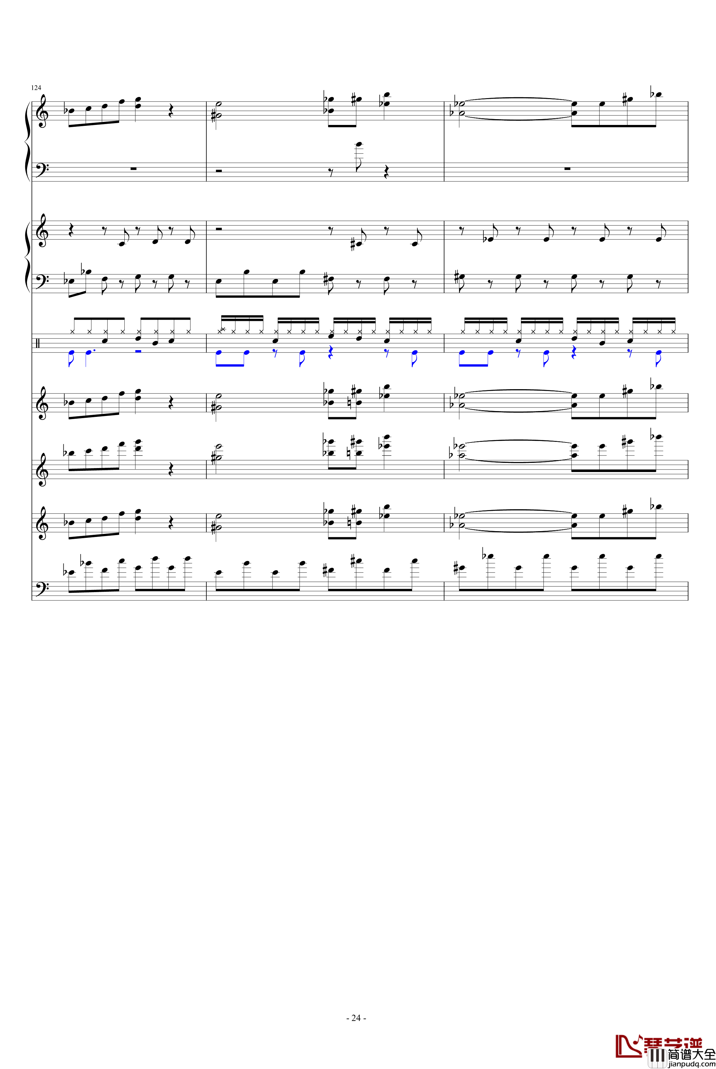 怀念的东方之血+飘上月球不死之烟整谱钢琴谱_动漫影视