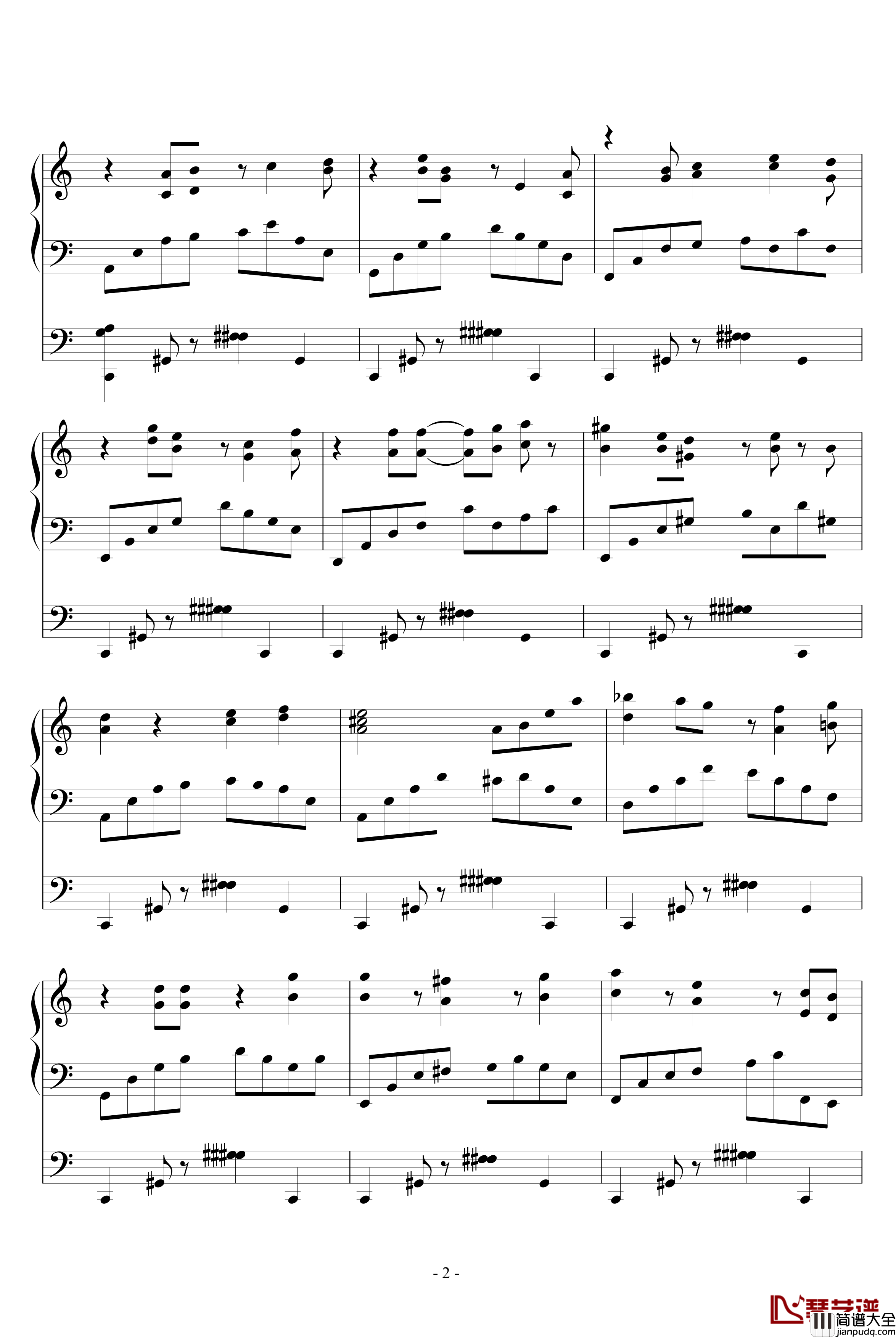 阿芙莲蒂娜的眼泪钢琴谱_ellocz