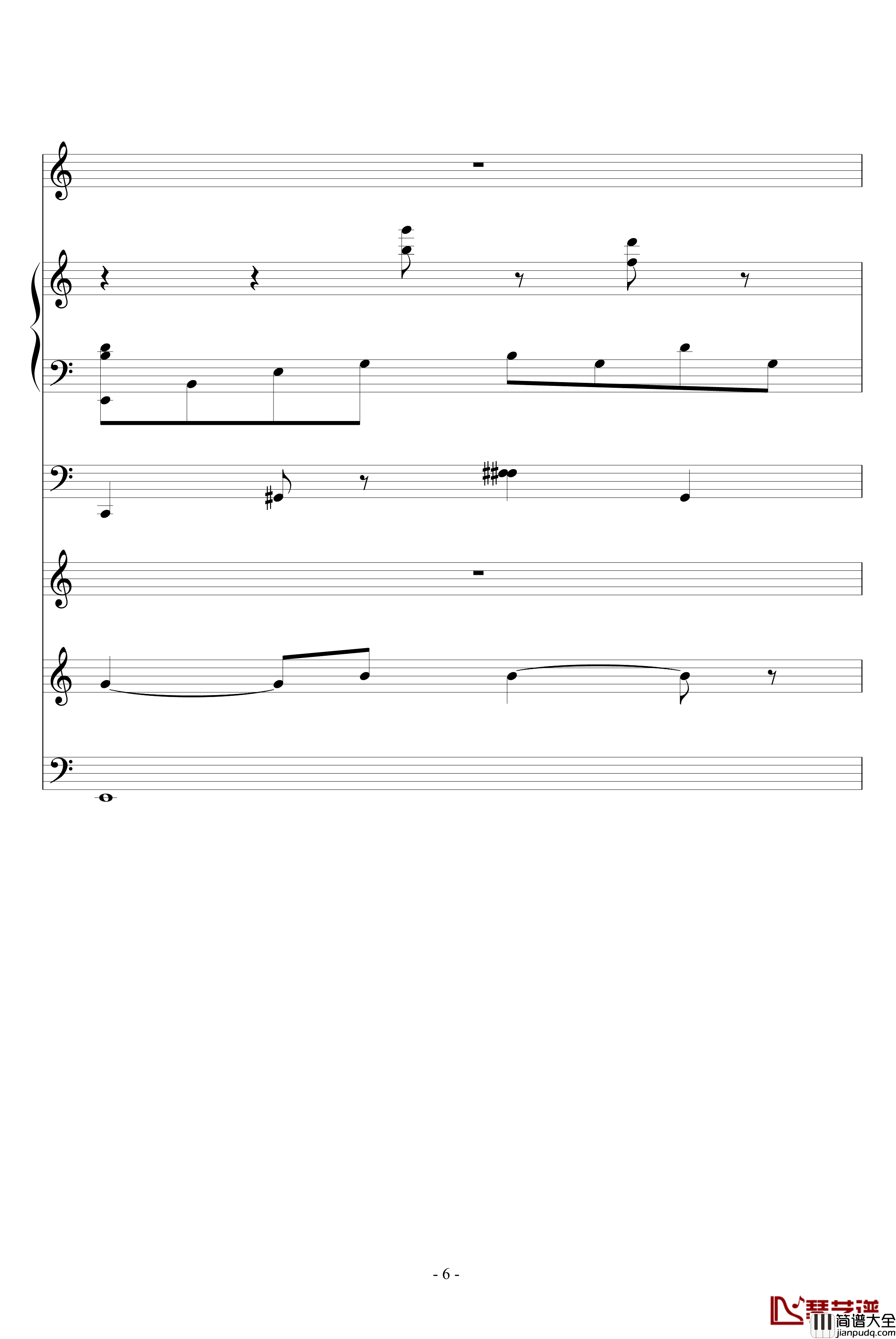 阿芙莲蒂娜的眼泪钢琴谱_ellocz