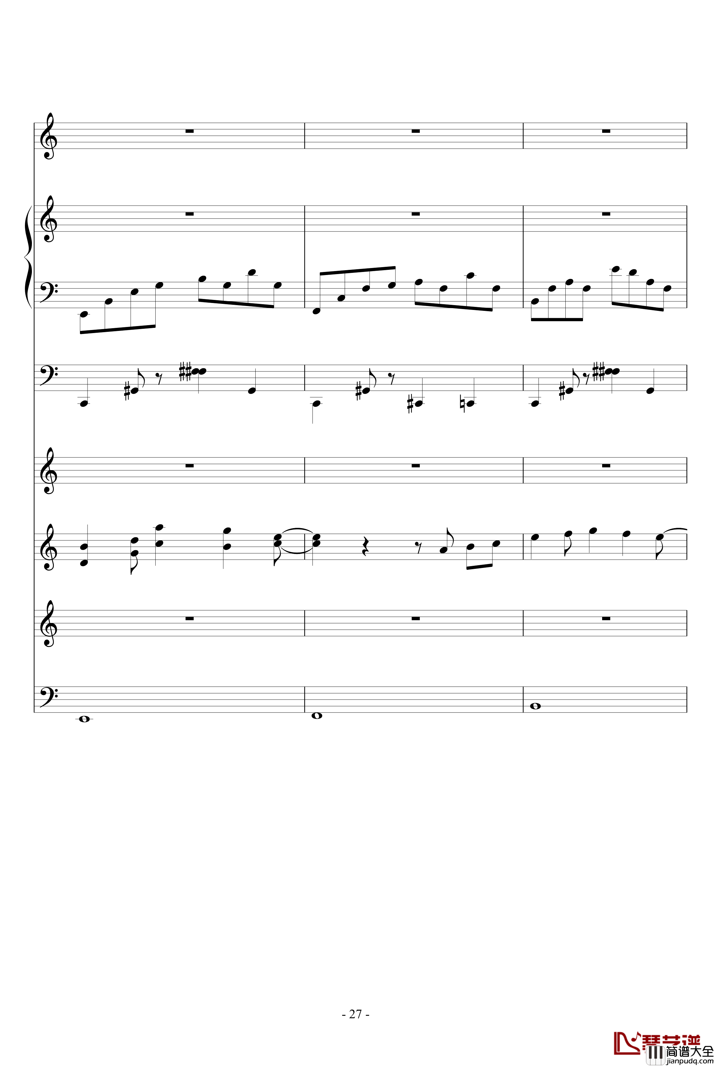 阿芙莲蒂娜的眼泪钢琴谱_ellocz