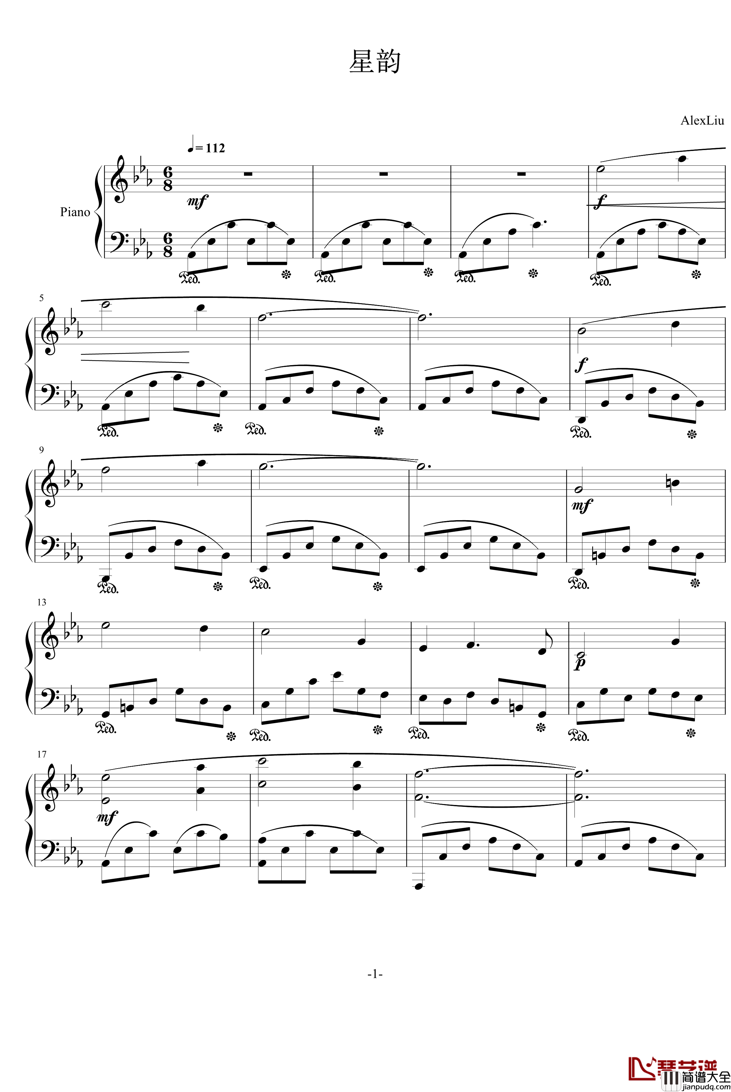 星韵钢琴谱_AlexLiu