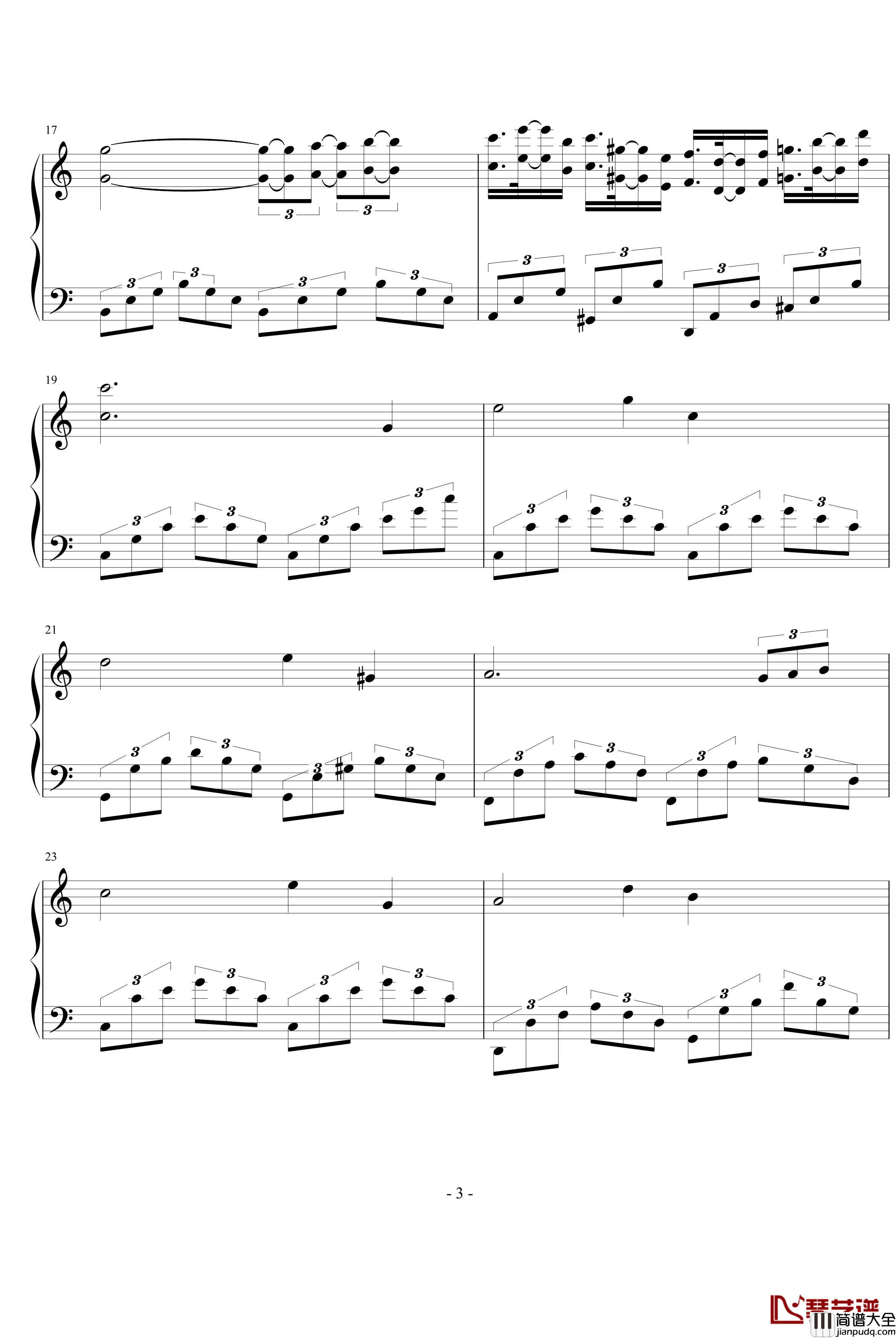 月夜钢琴谱_文武贝