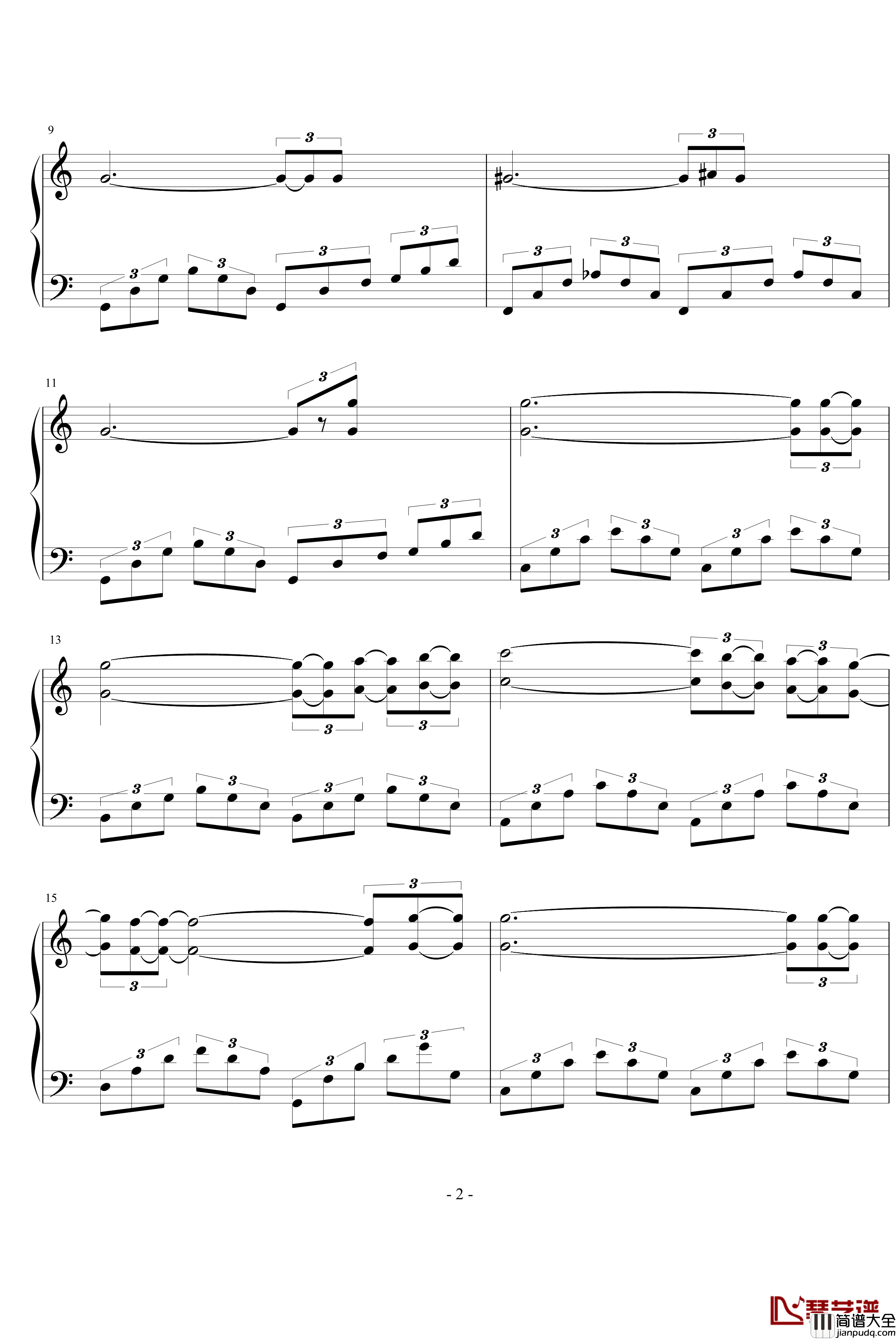 月夜钢琴谱_文武贝