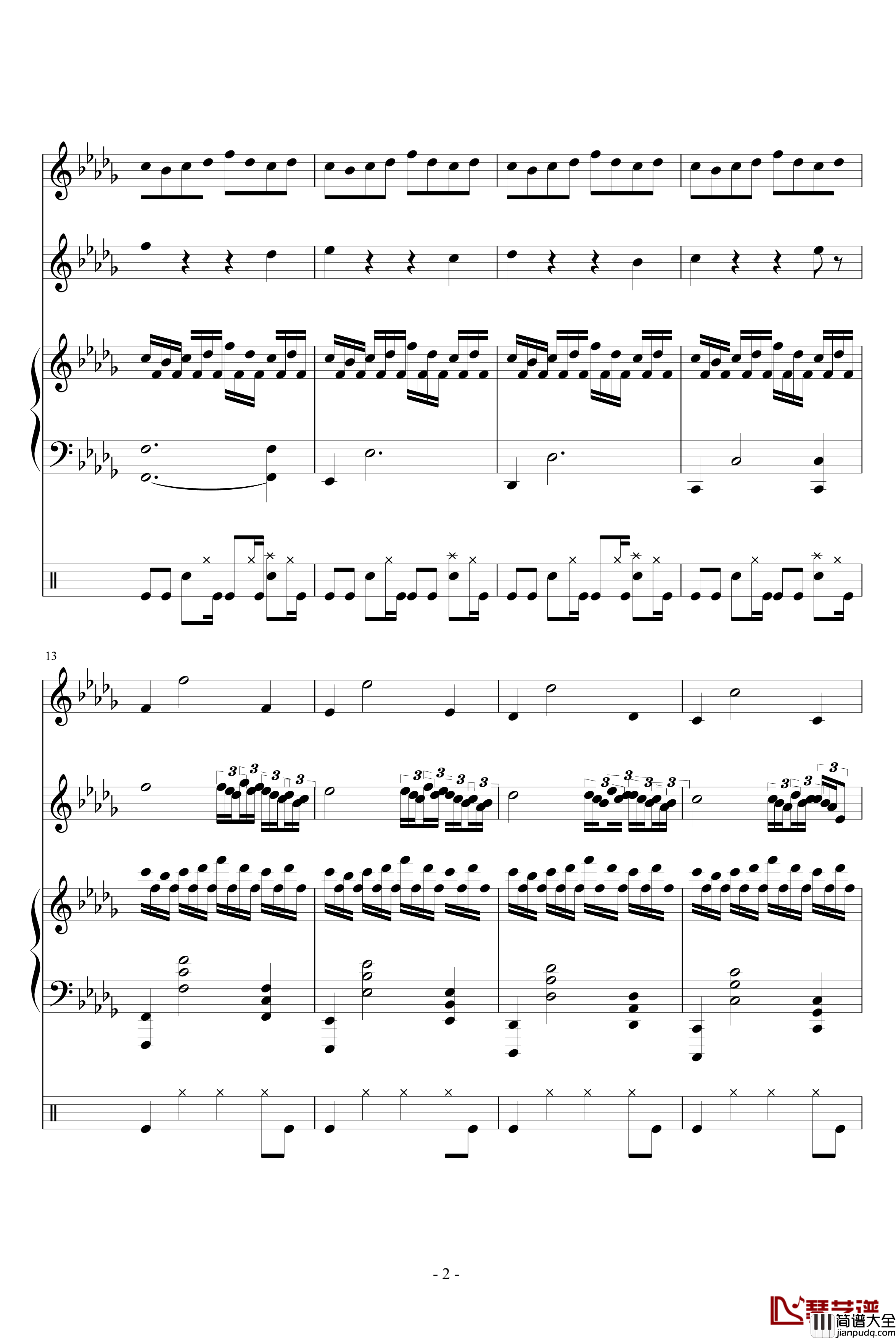 摇动全世界钢琴谱_吴越