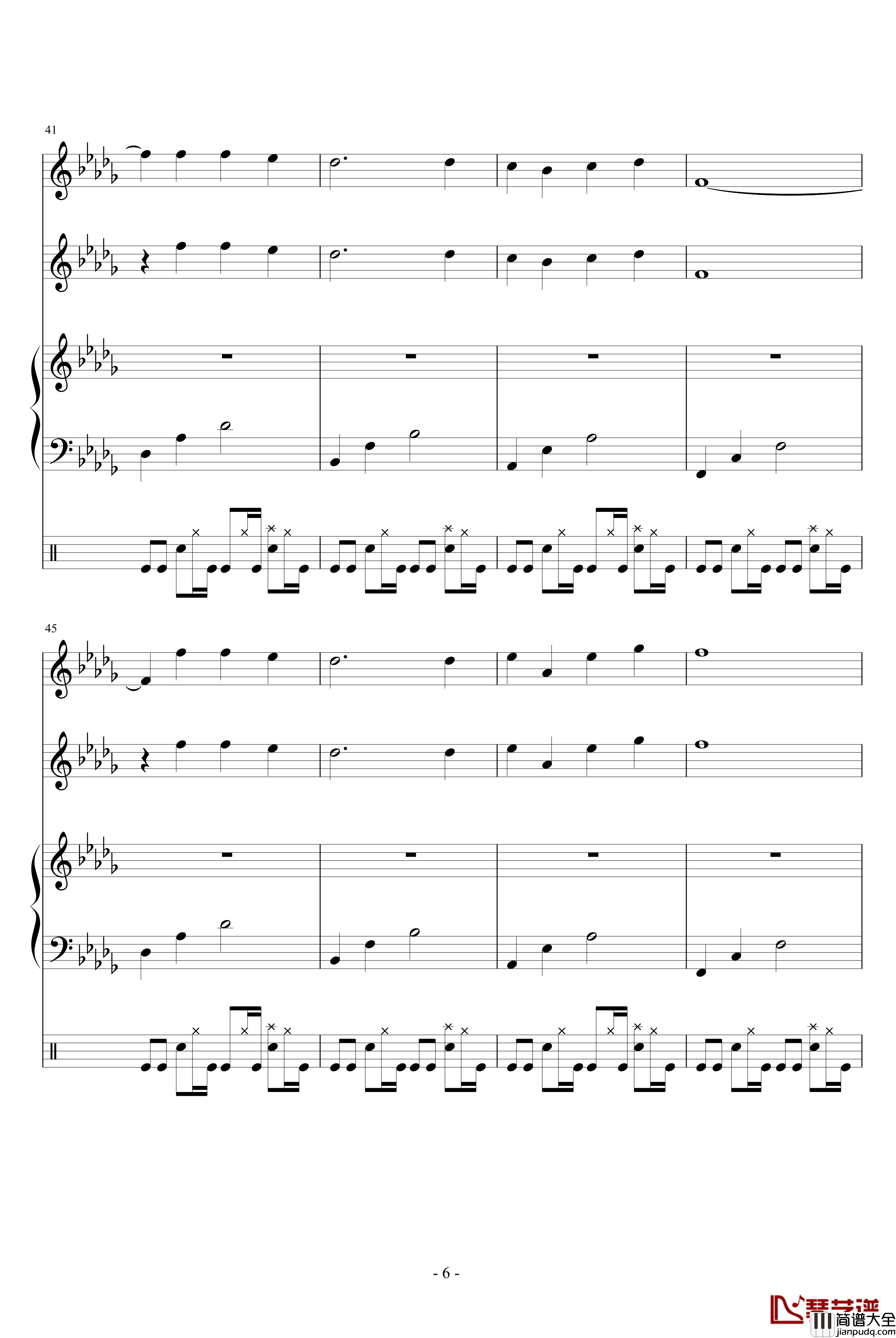 摇动全世界钢琴谱_吴越