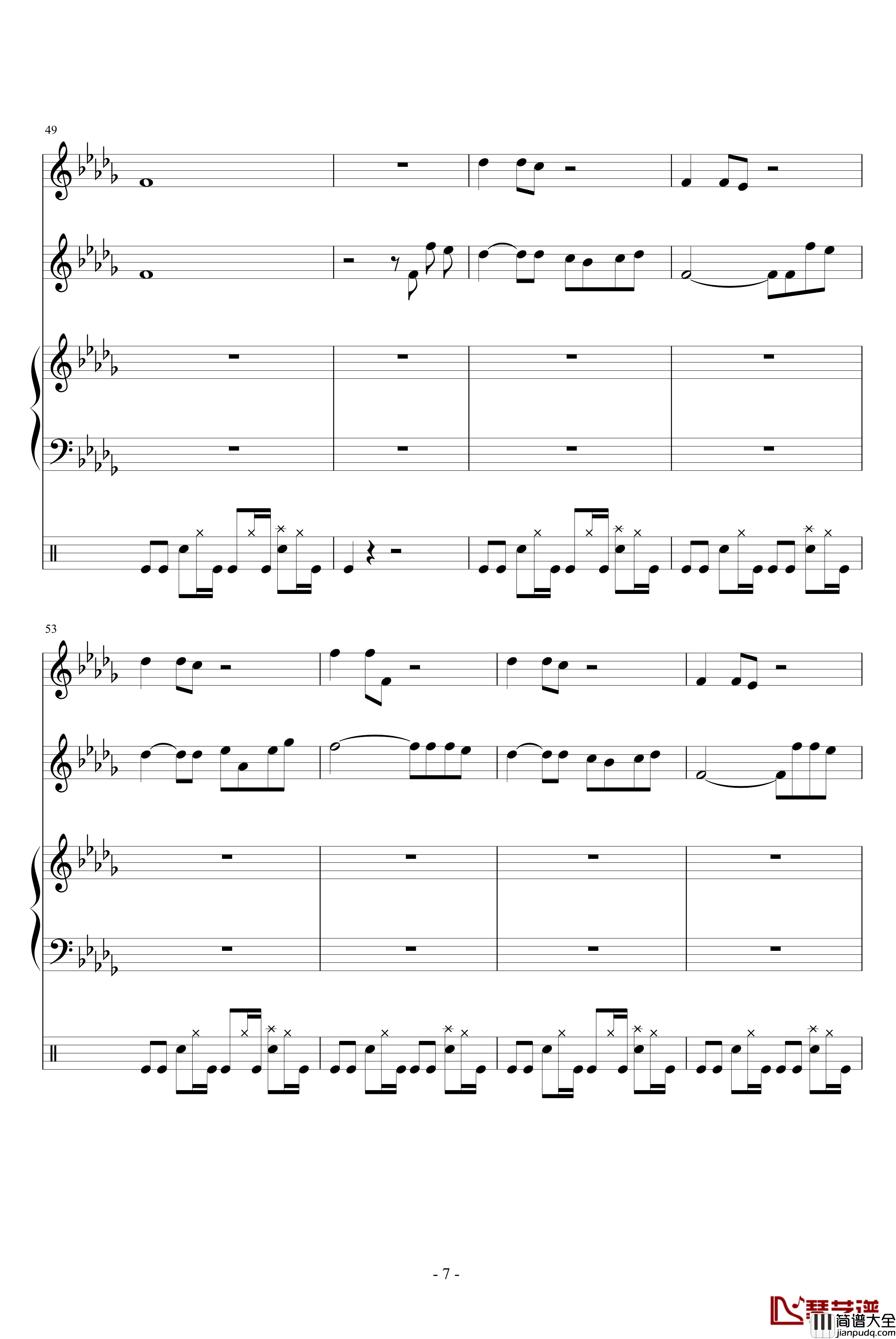 摇动全世界钢琴谱_吴越