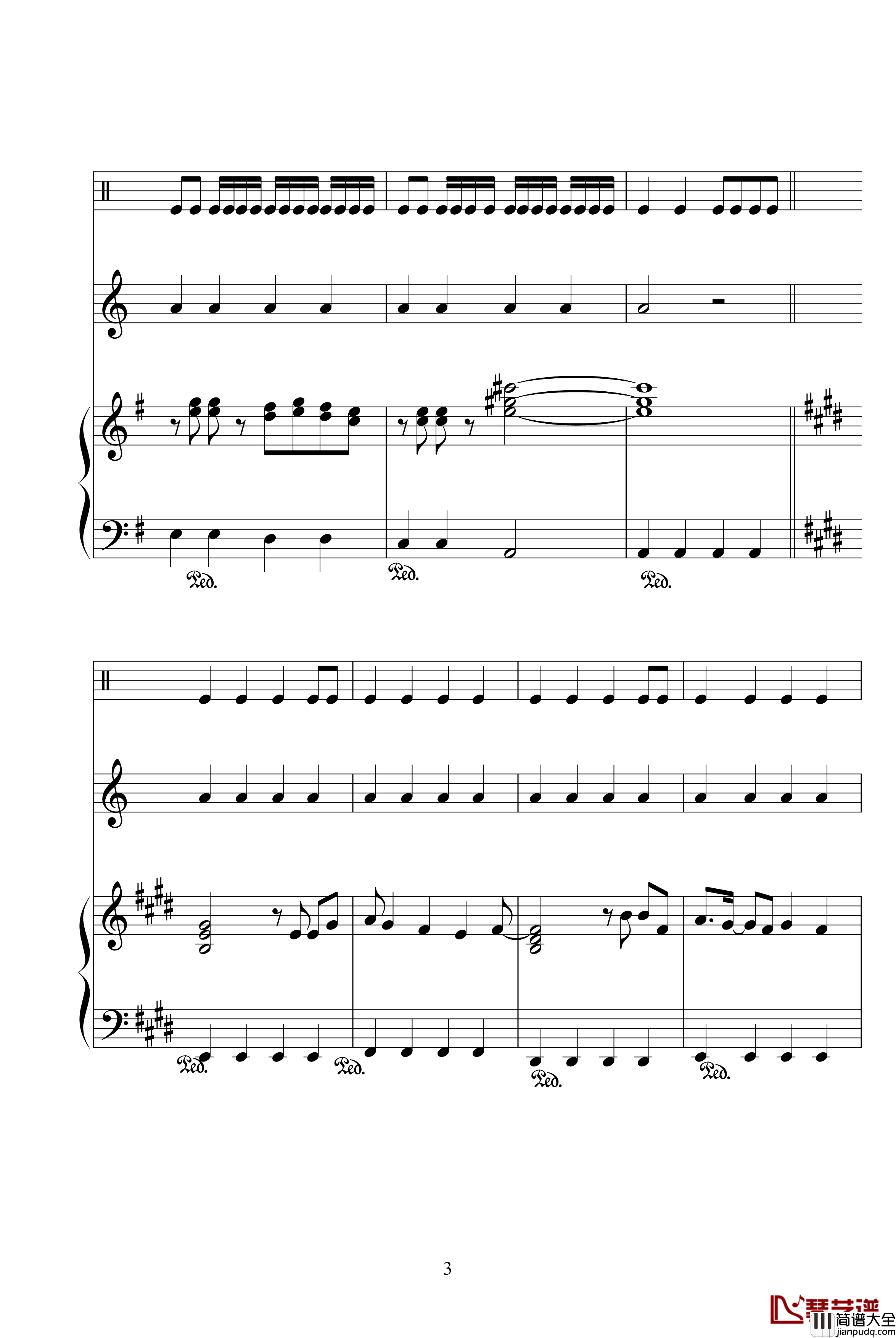 Two_Mix_リズムのメロディー钢琴谱_动漫影视