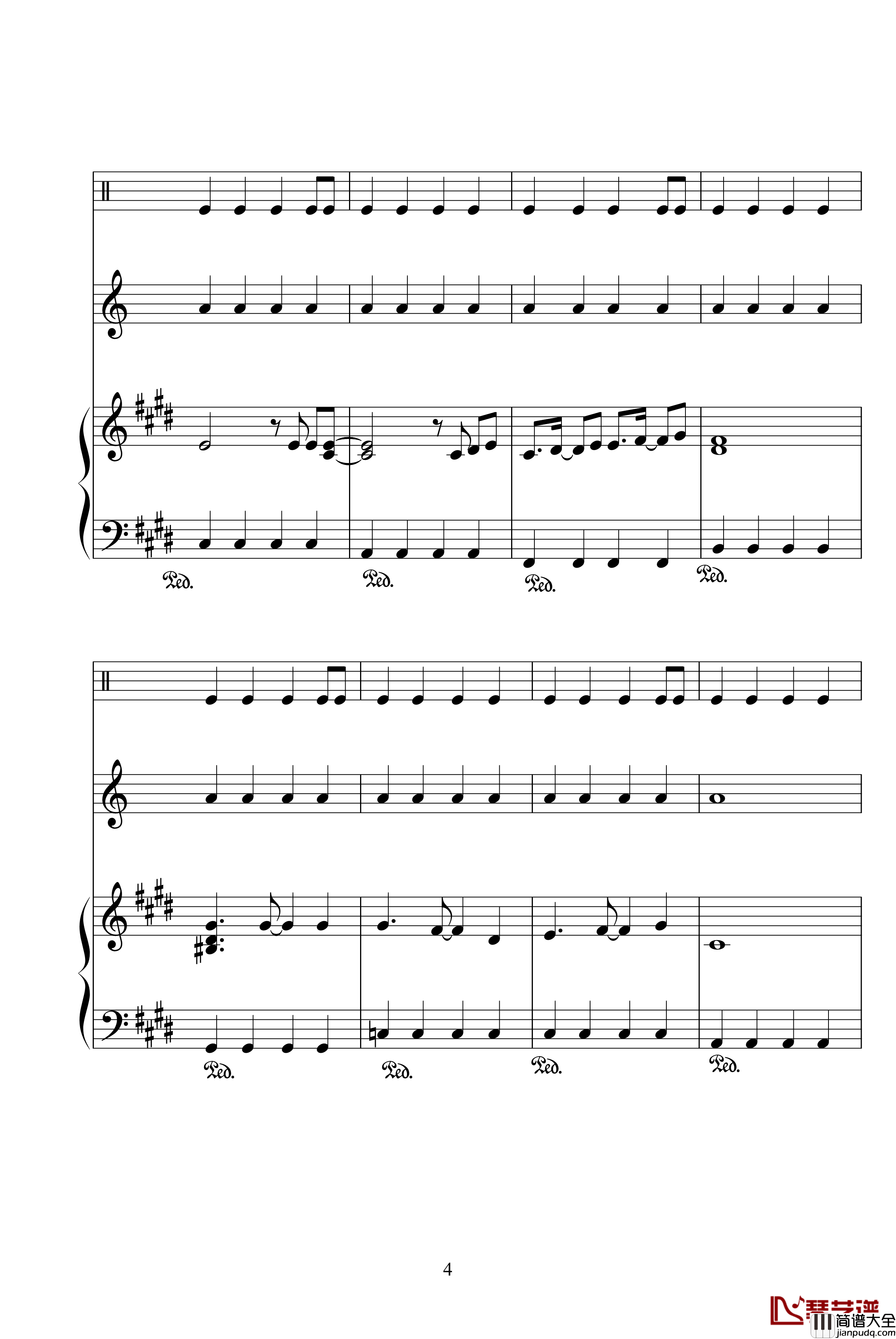 Two_Mix_リズムのメロディー钢琴谱_动漫影视