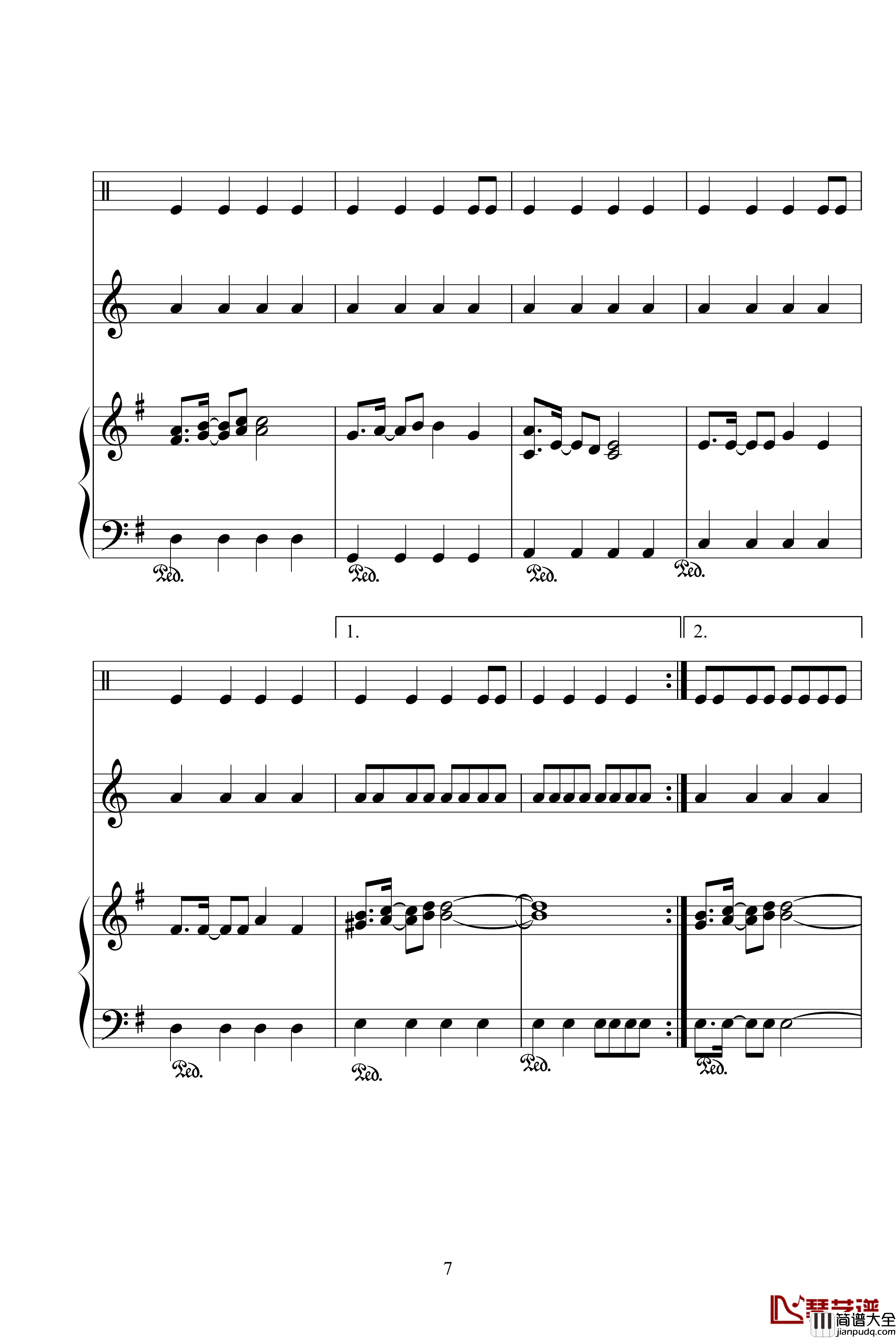 Two_Mix_リズムのメロディー钢琴谱_动漫影视