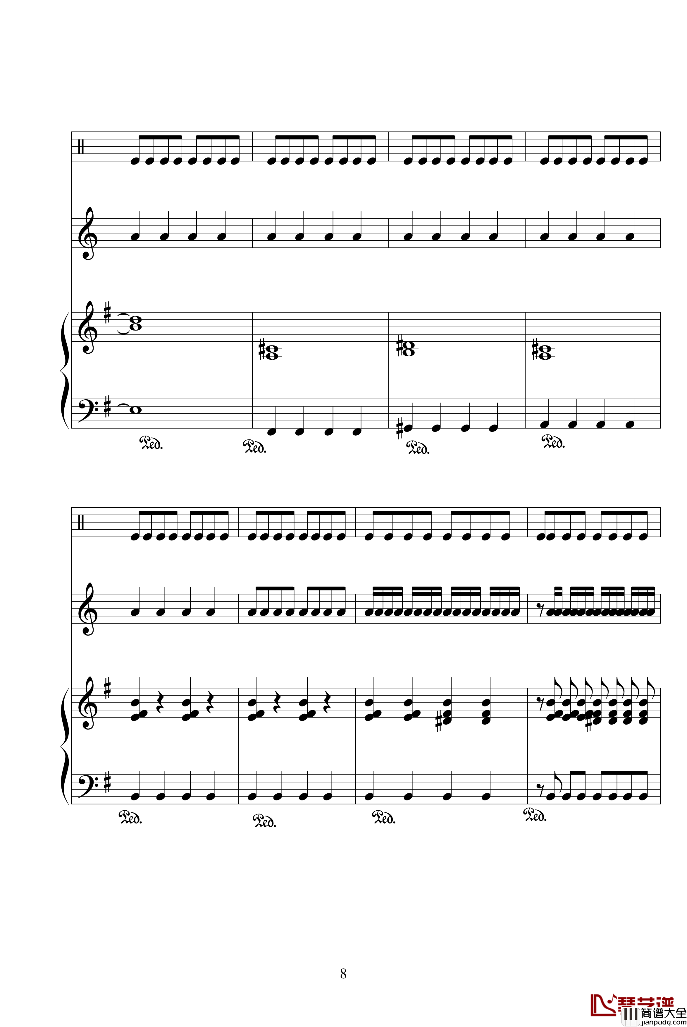 Two_Mix_リズムのメロディー钢琴谱_动漫影视