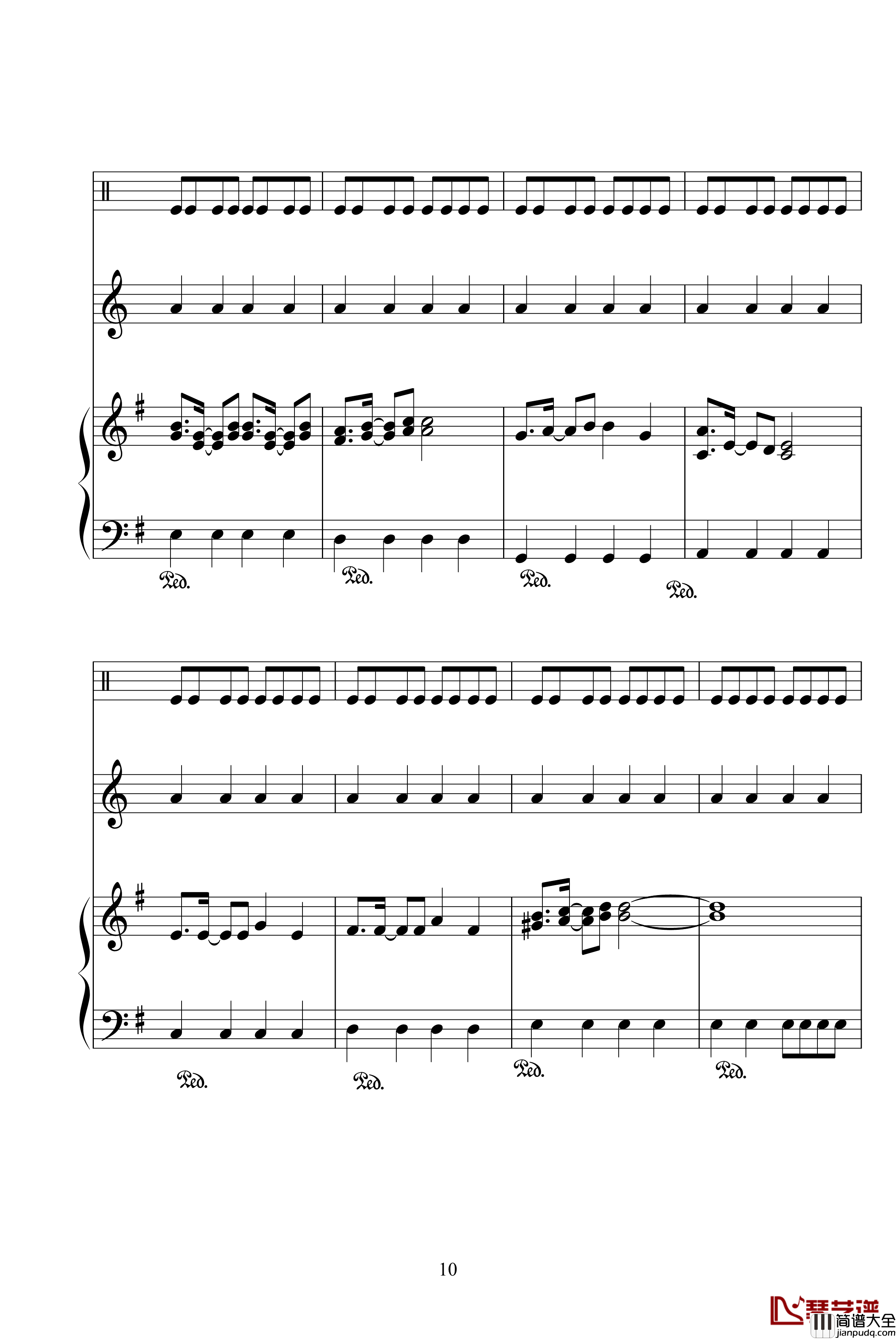 Two_Mix_リズムのメロディー钢琴谱_动漫影视