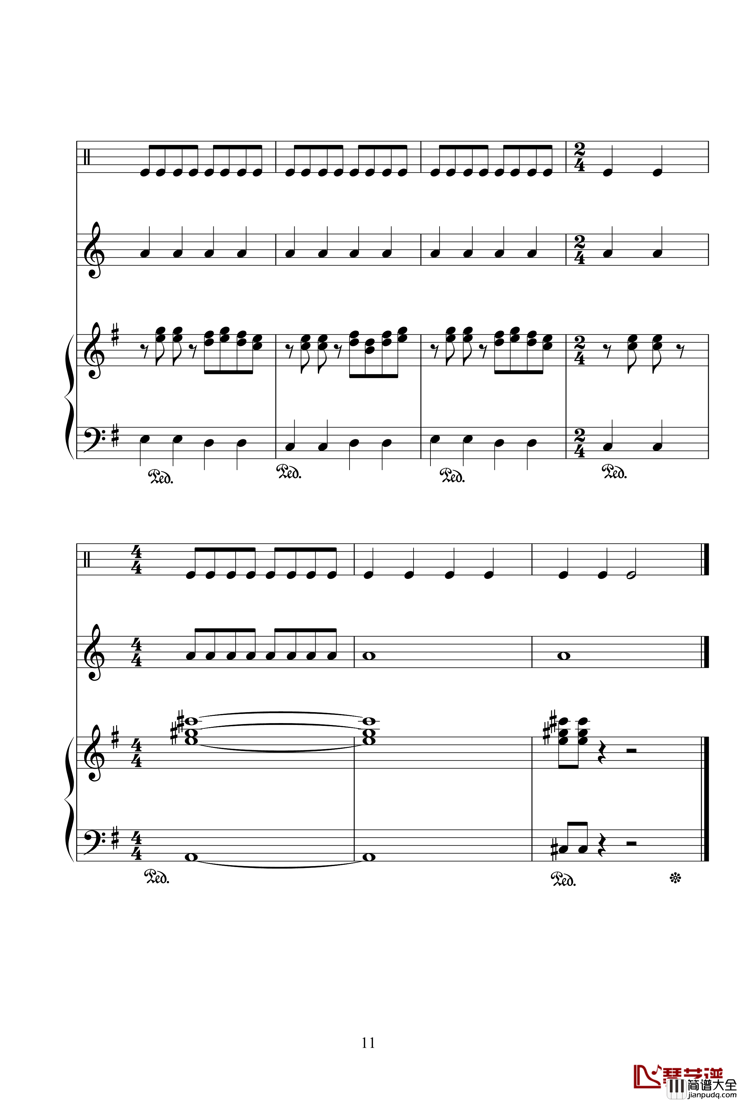 Two_Mix_リズムのメロディー钢琴谱_动漫影视