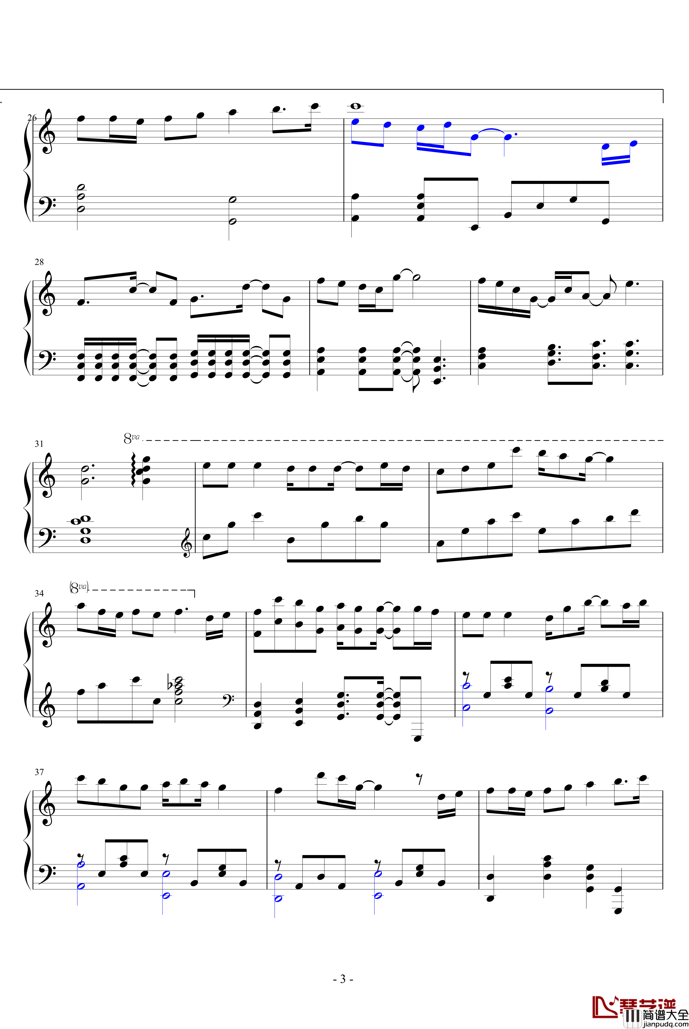 123木头人钢琴谱_黑涩会美眉