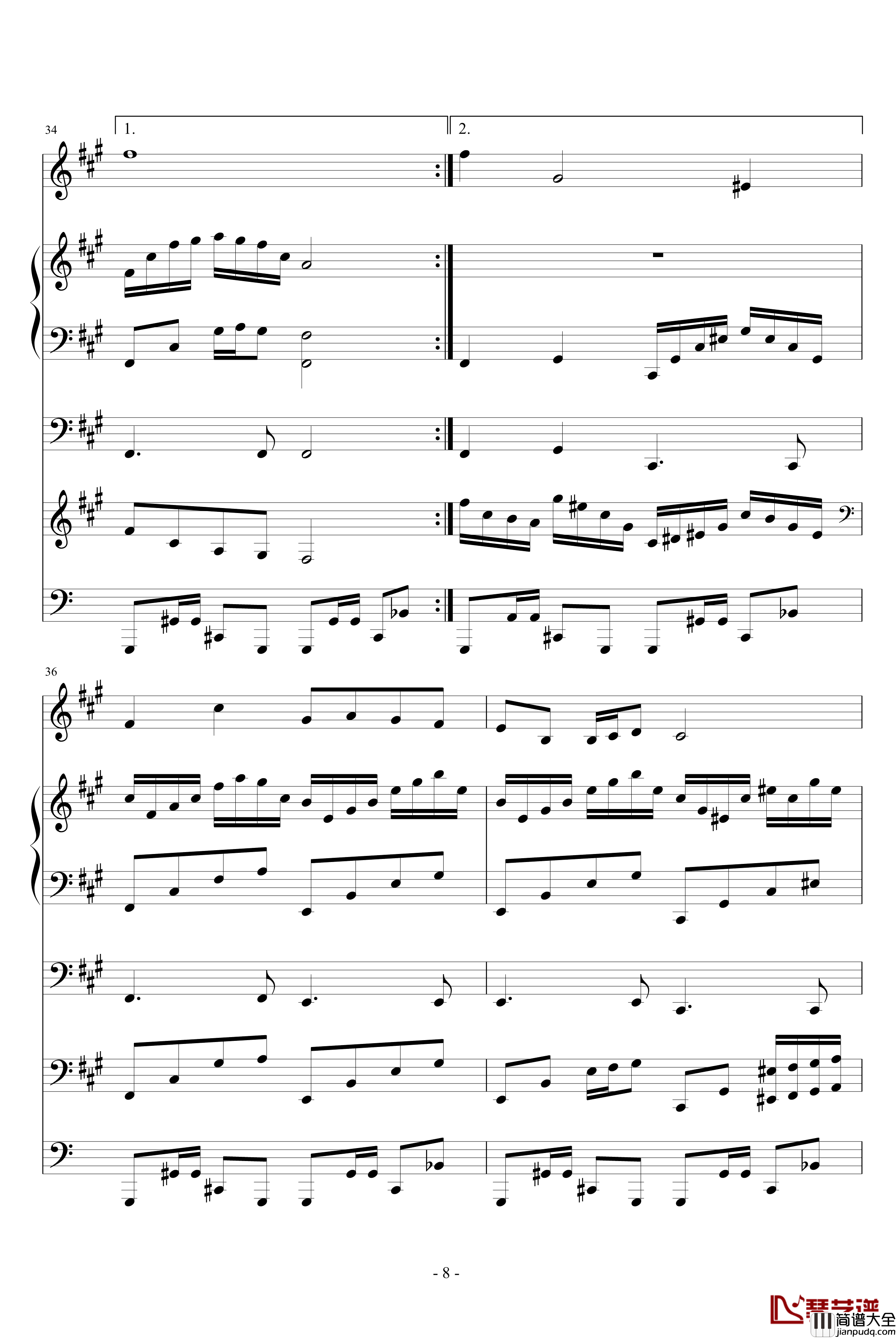 平行线钢琴谱_血腥残阳