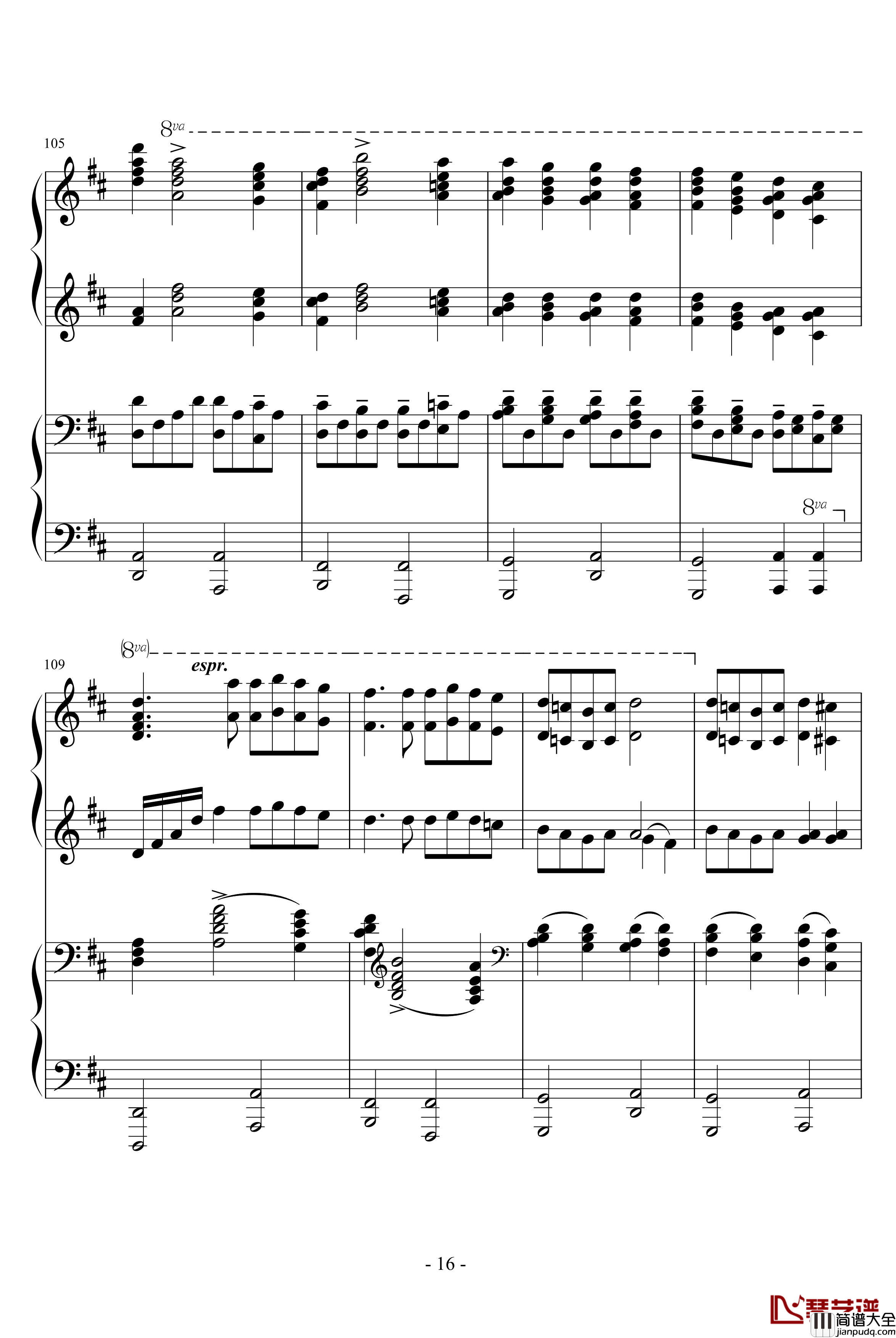 卡农四手钢琴谱_转_帕赫贝尔_Pachelbel