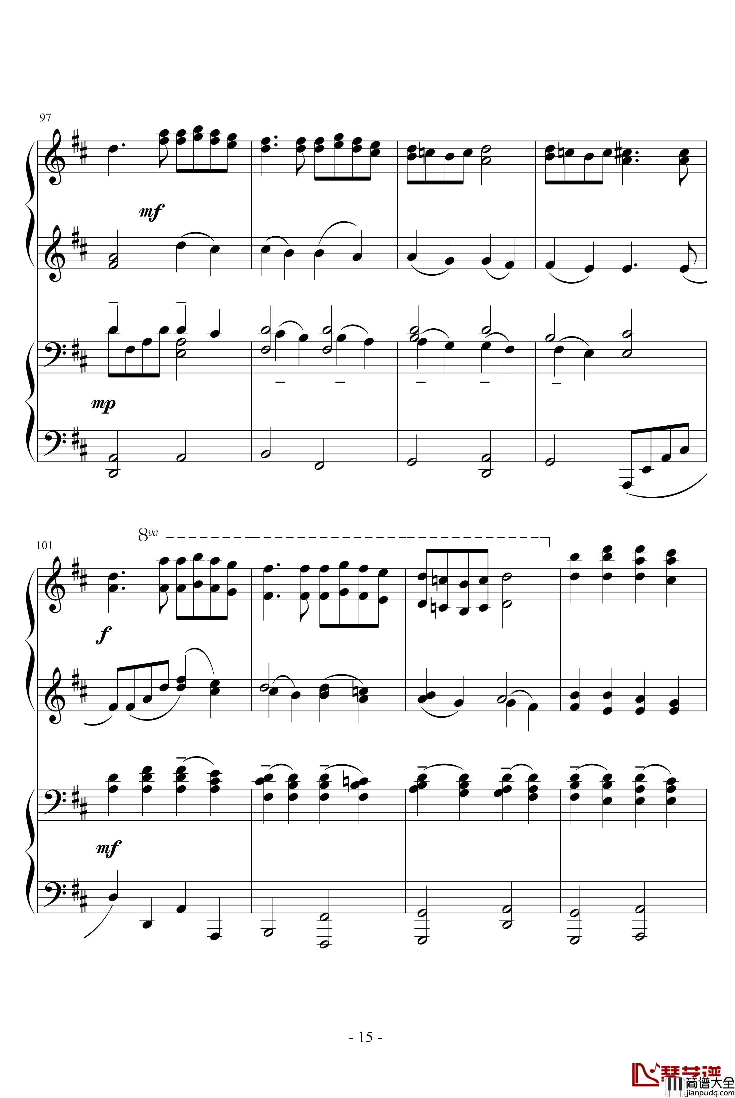 卡农四手钢琴谱_转_帕赫贝尔_Pachelbel