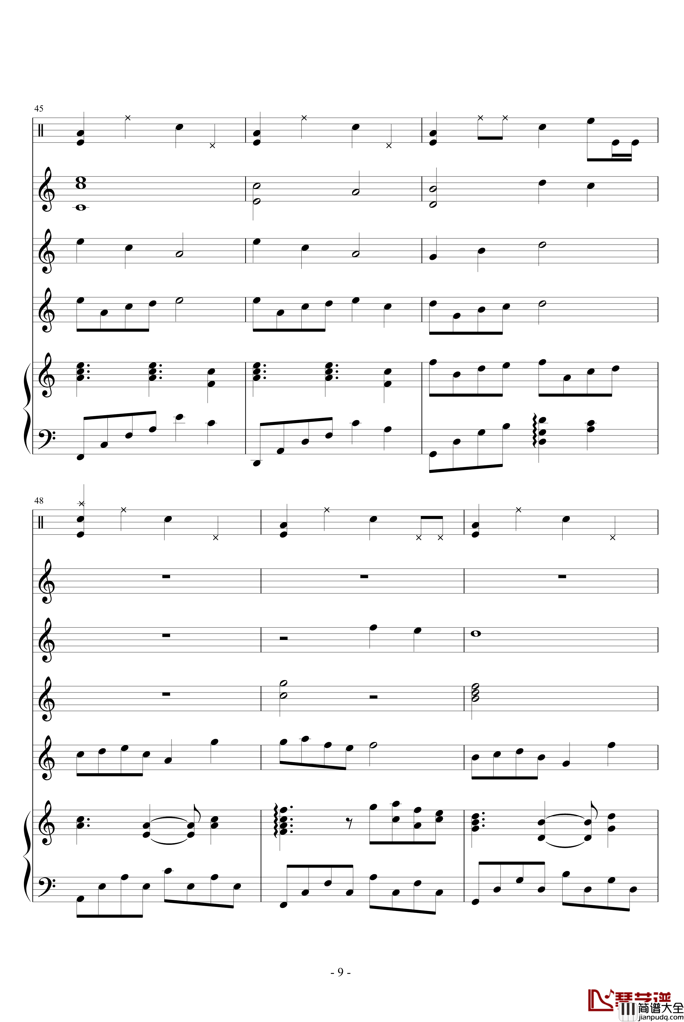 因为有你钢琴谱_佐児聼樂