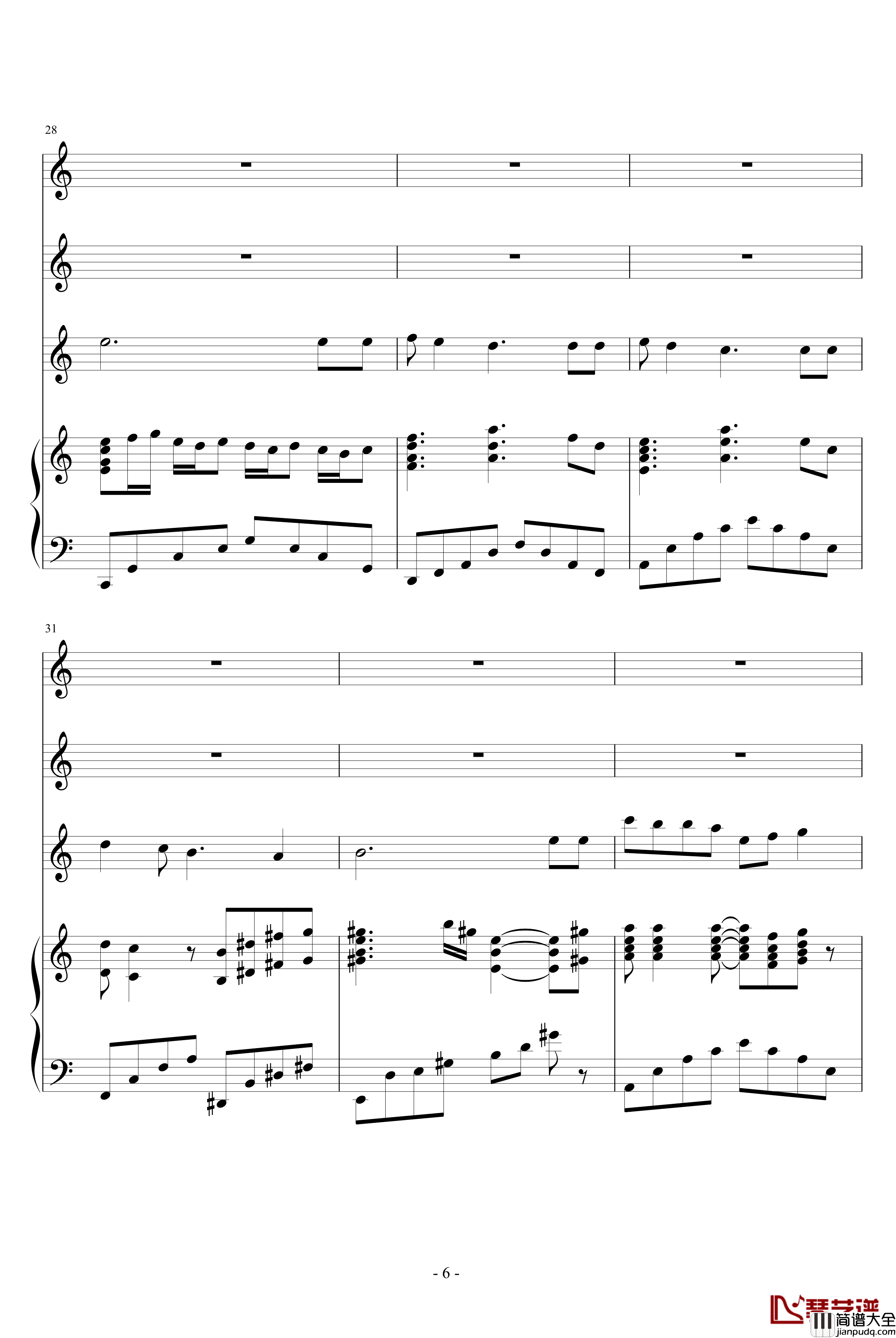 因为有你钢琴谱_佐児聼樂