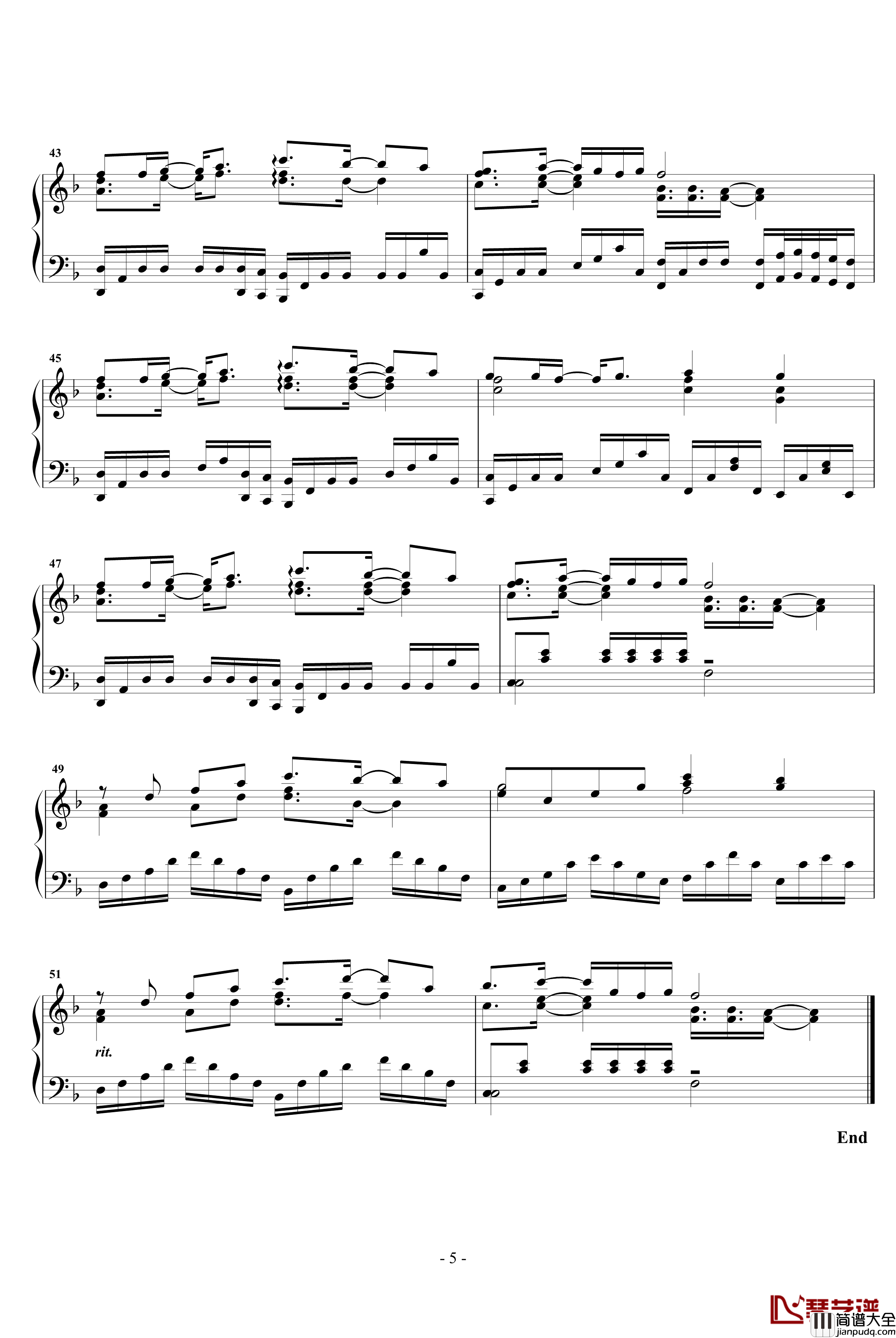 Every_Heart钢琴谱_完美钢琴独奏_动漫影视