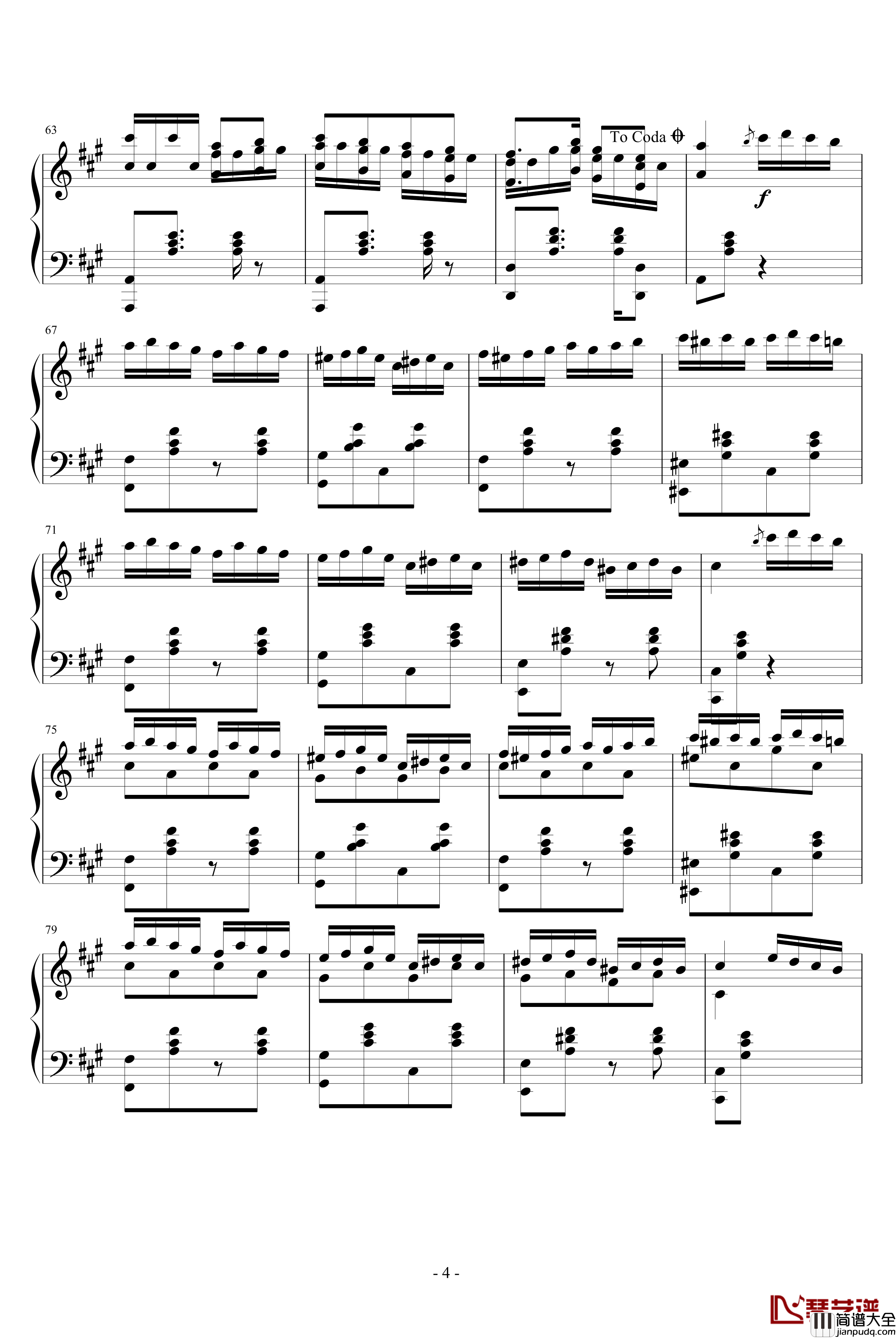 土耳其进行曲钢琴谱_爵士版_莫扎特