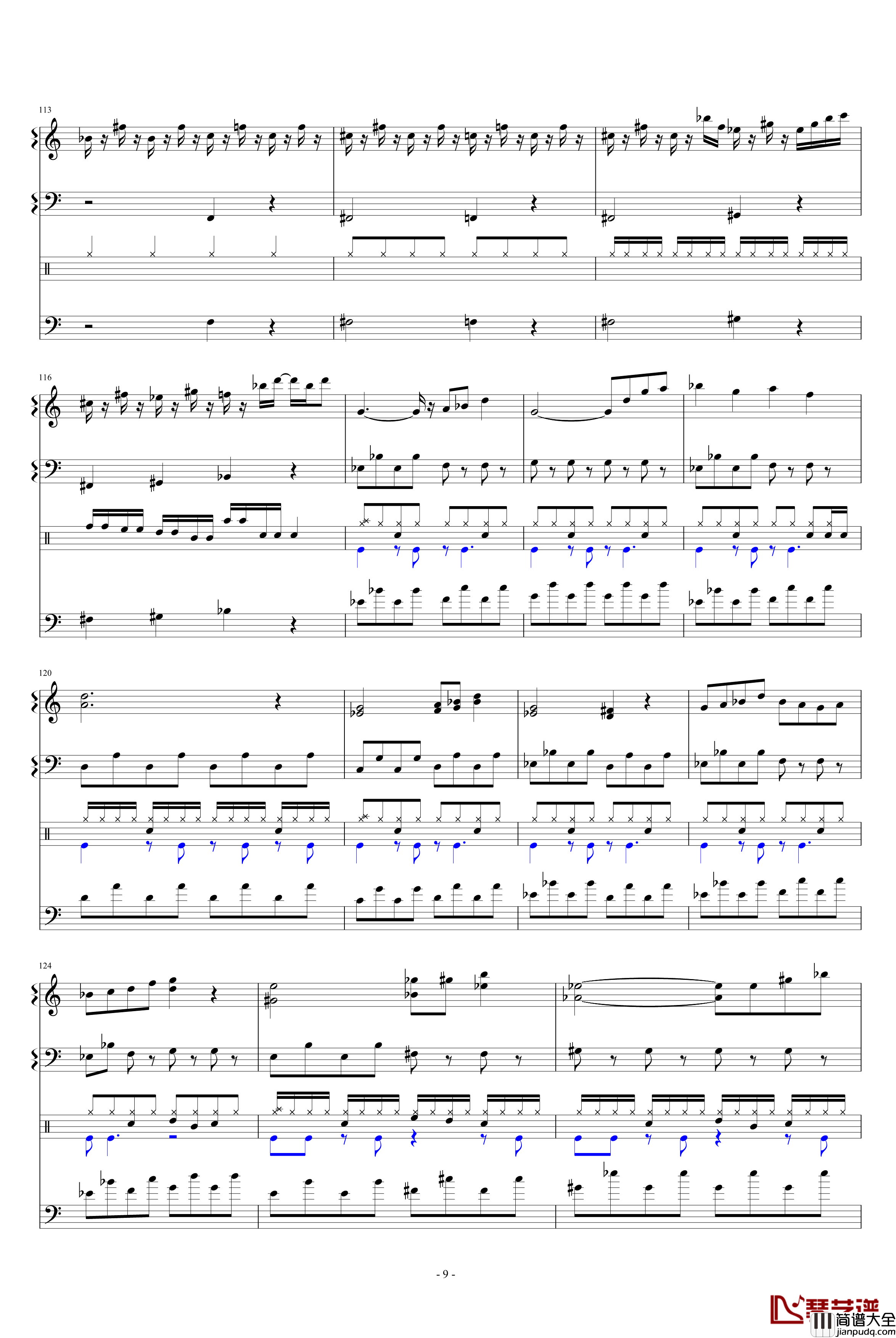 怀念东方之血+飘上月球不死之烟钢琴谱+鼓谱_动漫影视