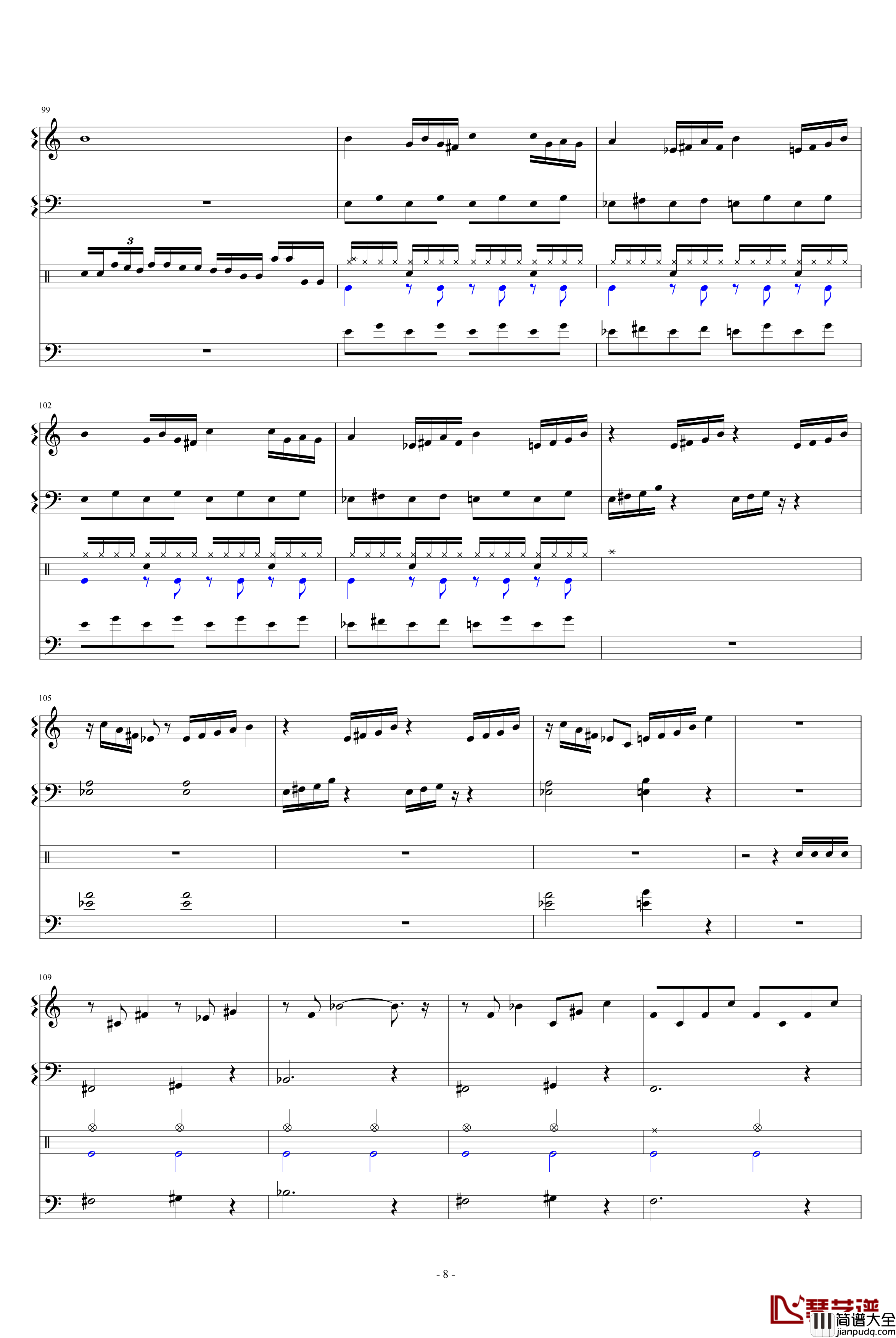 怀念东方之血+飘上月球不死之烟钢琴谱+鼓谱_动漫影视