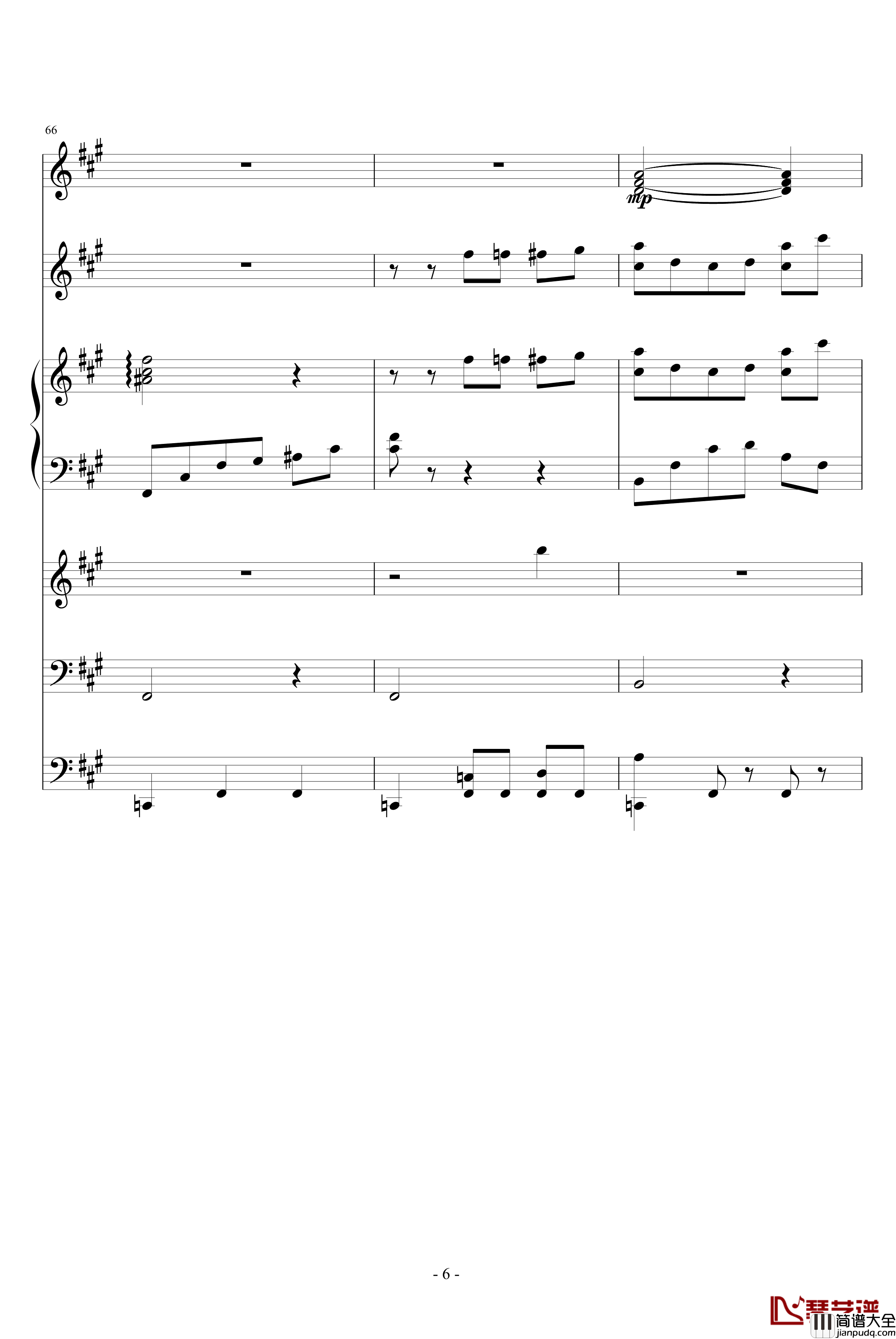 夜洛第六首圆舞曲蝴蝶姬钢琴谱_To_WY_ellocz