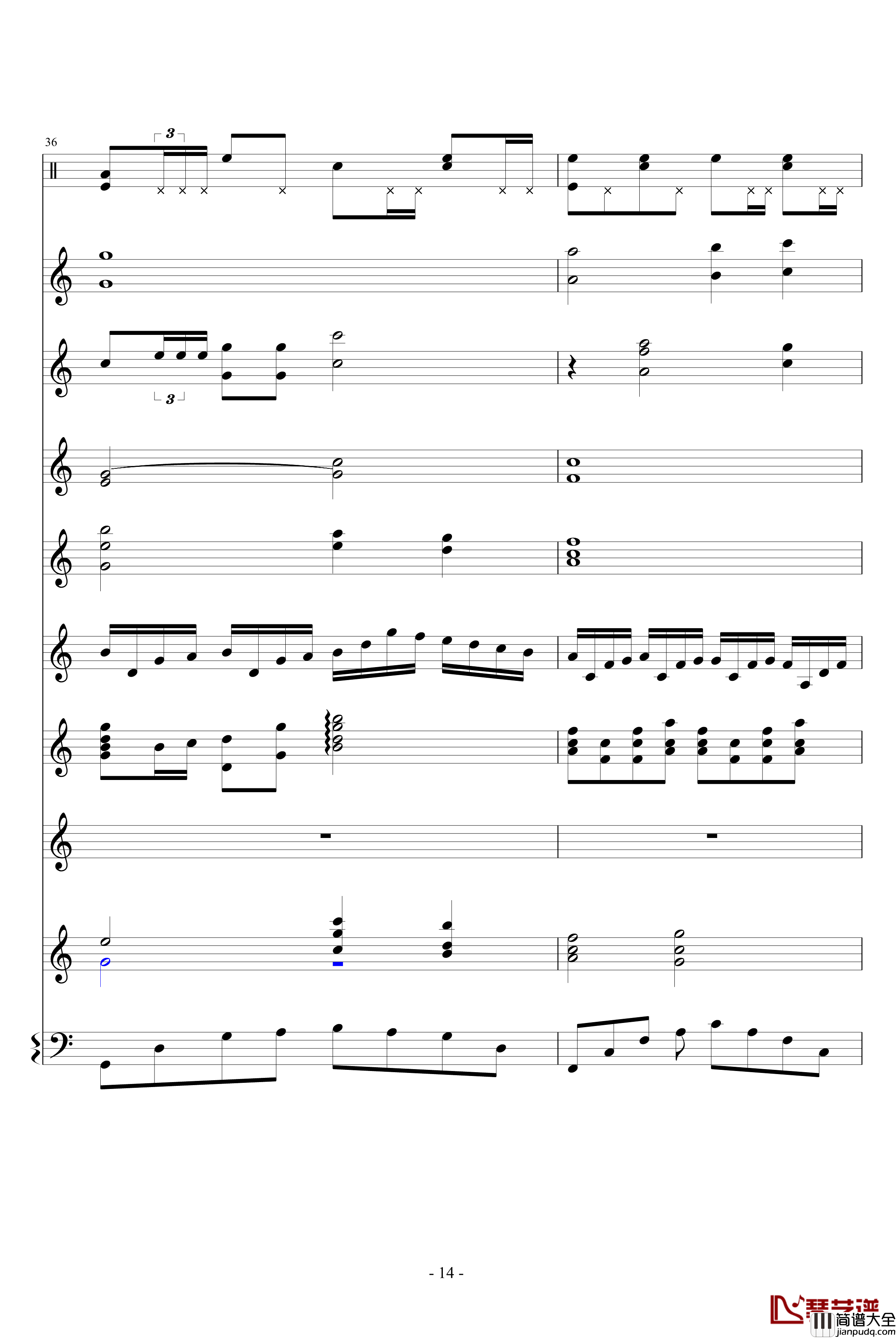 神佑天地钢琴谱_佐児聼樂