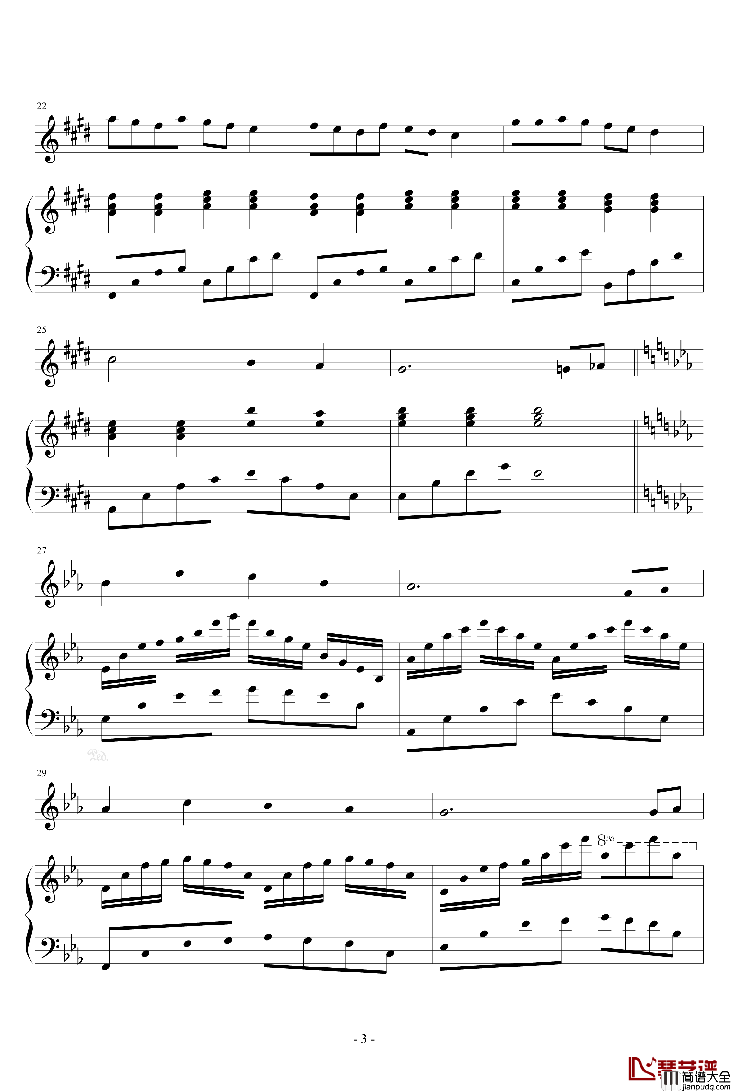 冬季恋歌_冬日阳光钢琴谱_血腥残阳