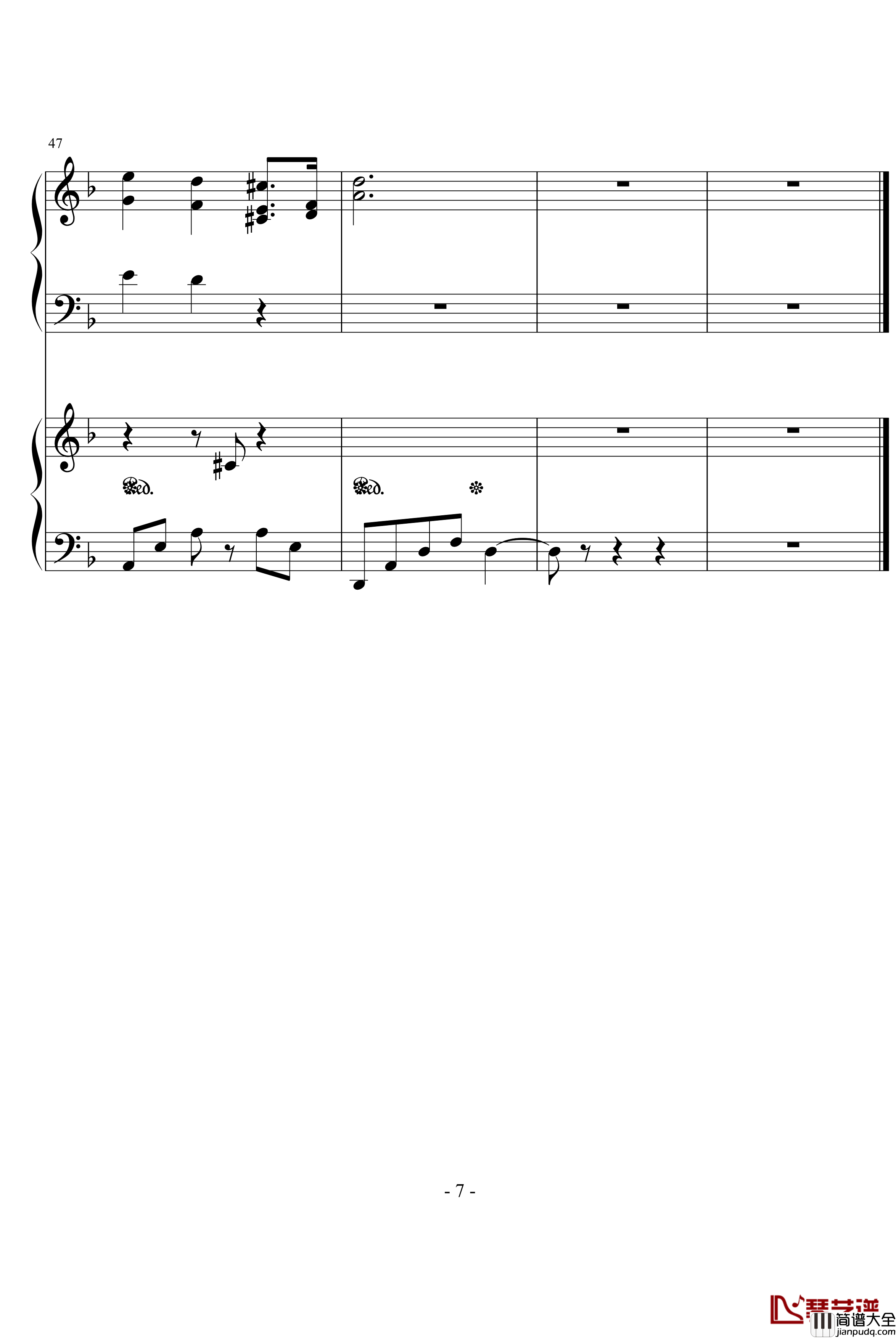 Trauer钢琴谱_动漫影视_冤罪