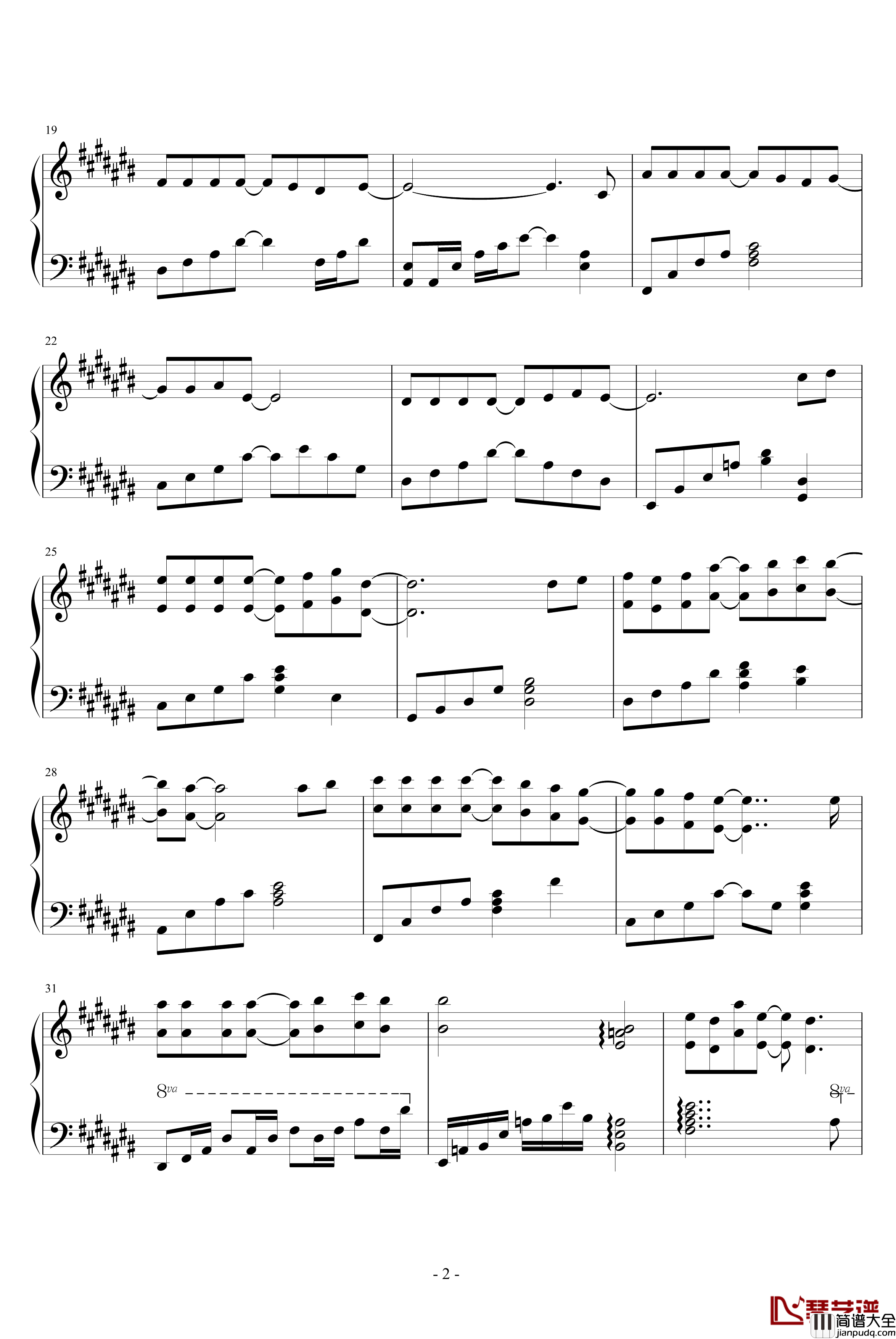 think_of_love钢琴谱_想爱_韩日剧